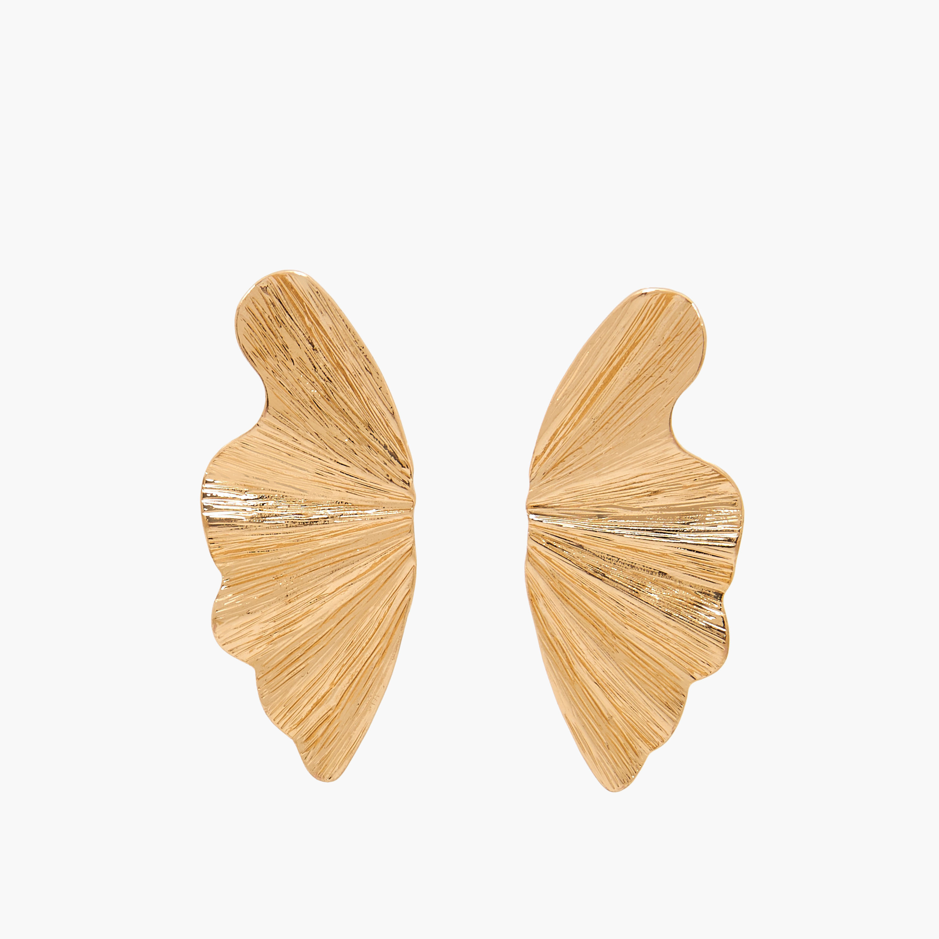 أقراط بشكل جناح معدني مع إغلاق دفع من جلو-women-watchesandjewellery-jewellery-earrings-image-1