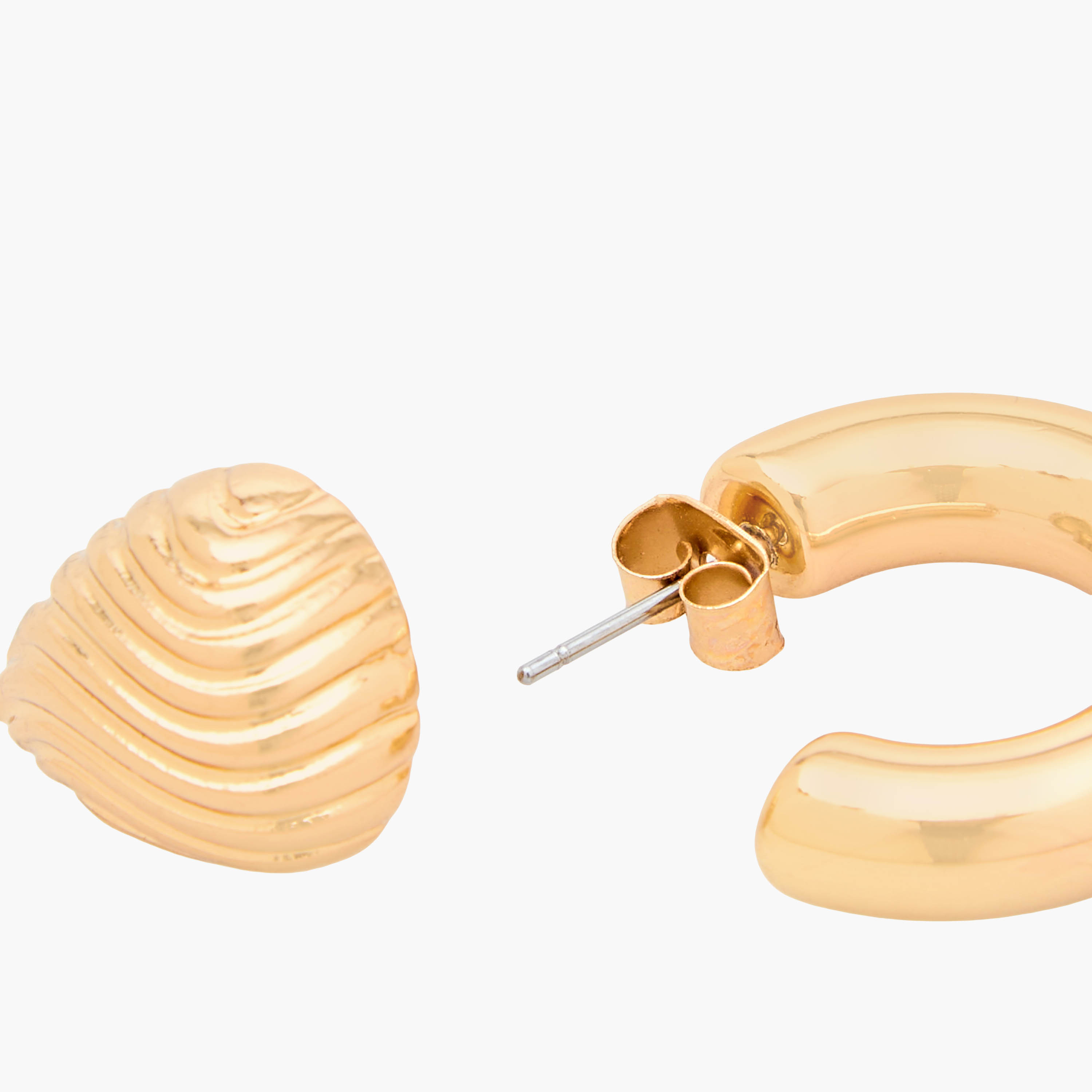 Gloo Pack of 2 Gold Tone Assorted Earrings with Pushback Closure-women-watchesandjewellery-jewellery-earrings-image-4