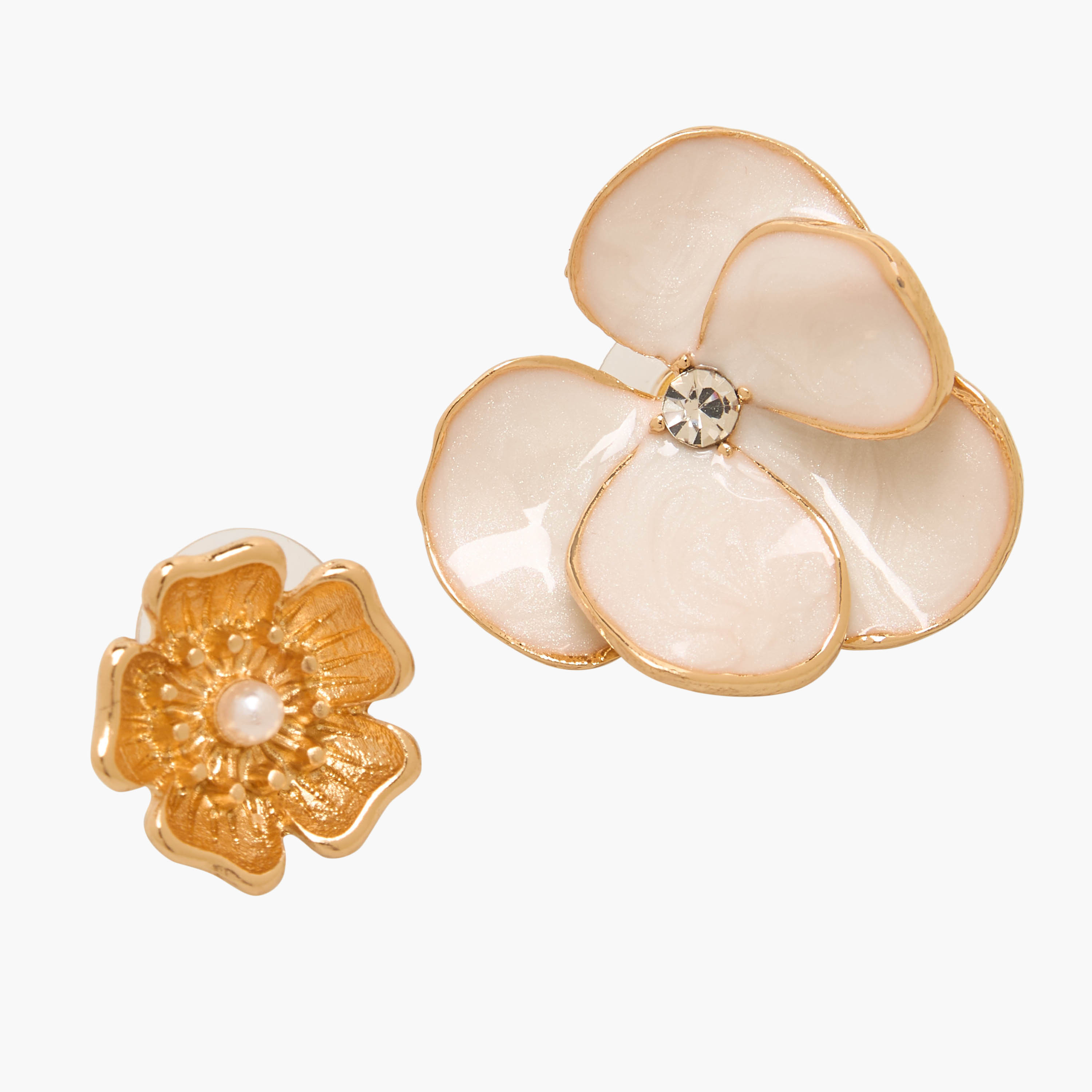 Gloo Pack of 2 Enamel Floral Shaped Stud Earrings with Pushback Closure-women-watchesandjewellery-jewellery-earrings-image-3