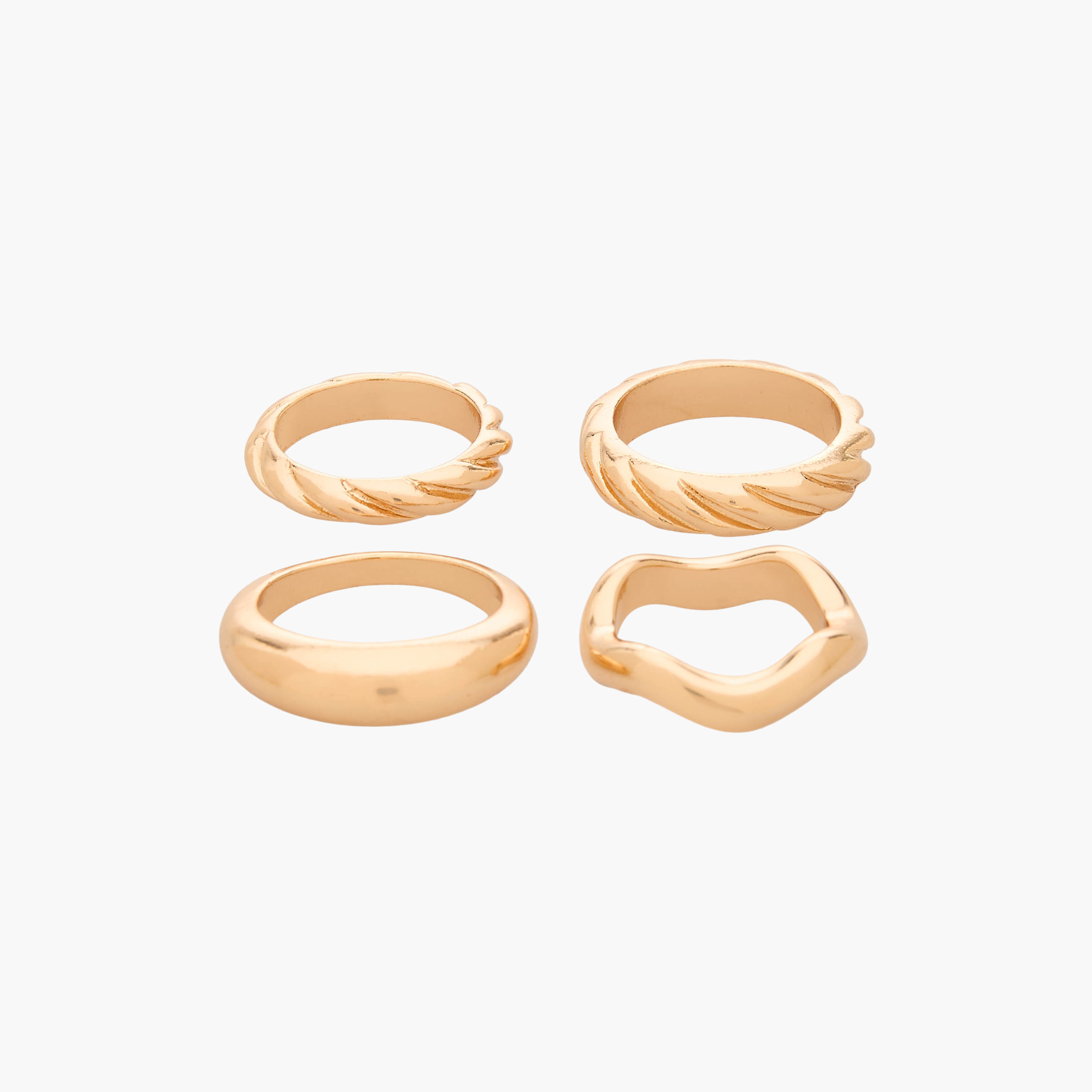 Set of 4 - Gloo Assorted Gold Tone Ring-women-watchesandjewellery-jewellery-rings-image-1
