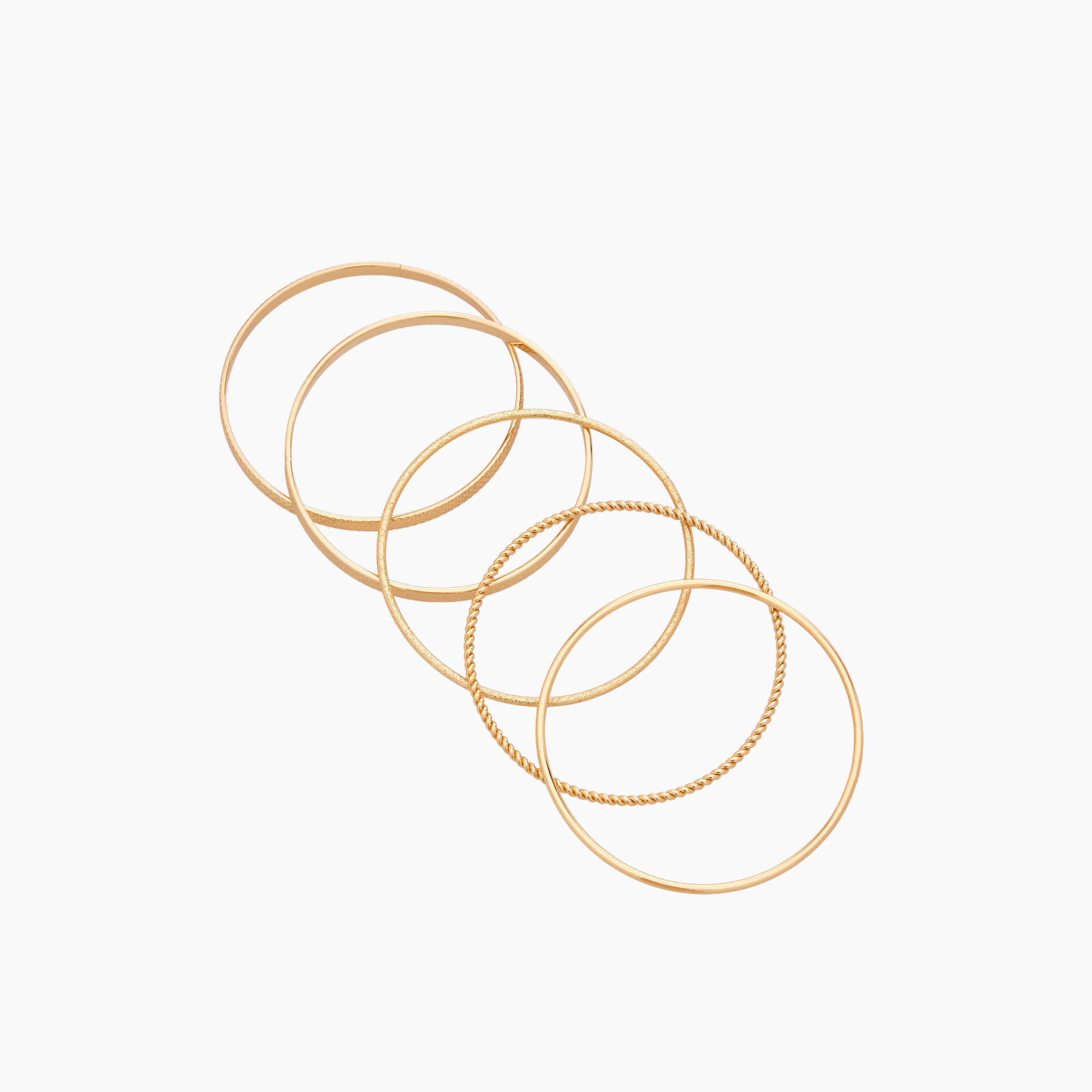 Gloo Pack of 5 Gold Tone Textured Bangle-women-watchesandjewellery-jewellery-banglesandbracelets-image-12