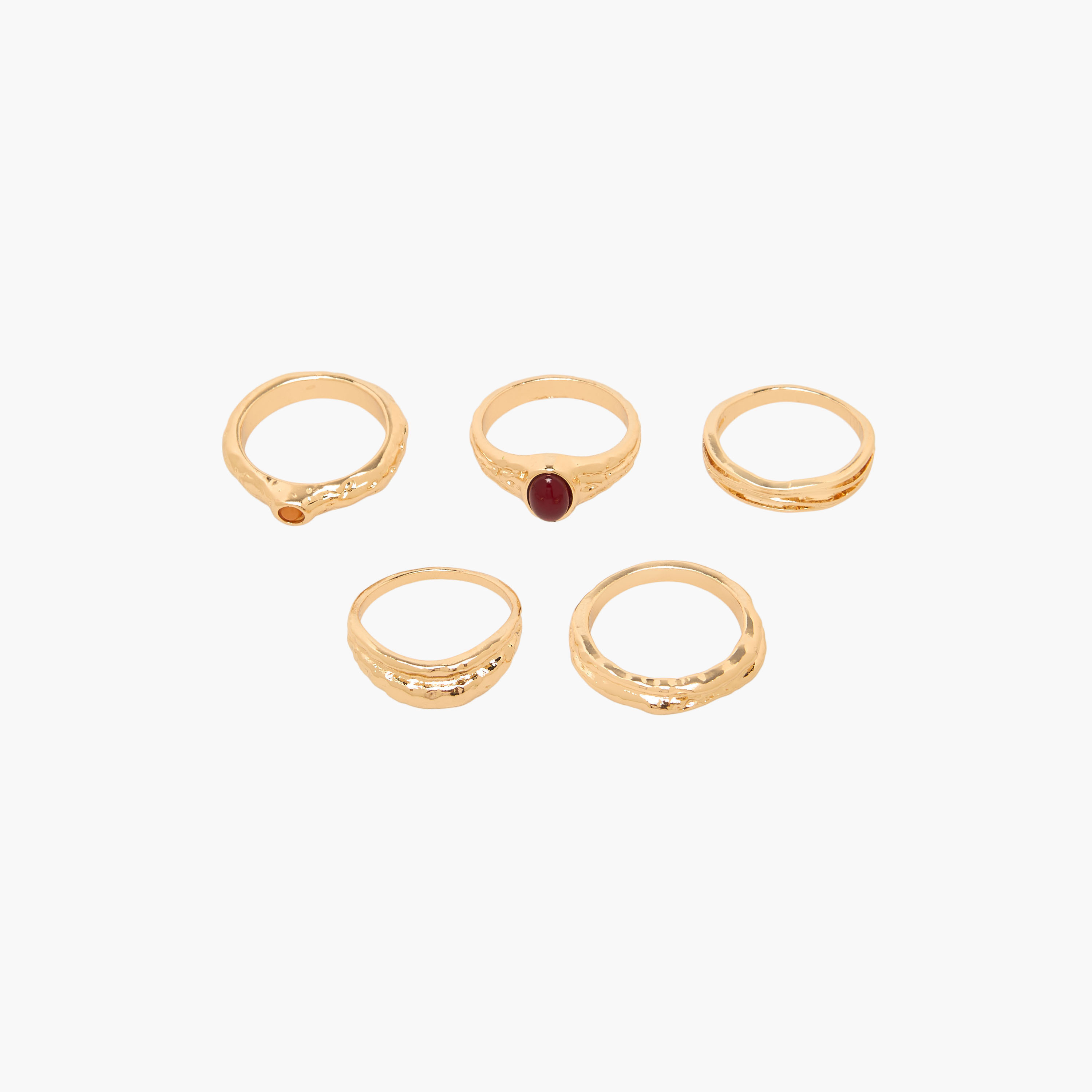 Set of 5 - Gloo Assorted Gold Tone Ring-women-watchesandjewellery-jewellery-rings-image-1