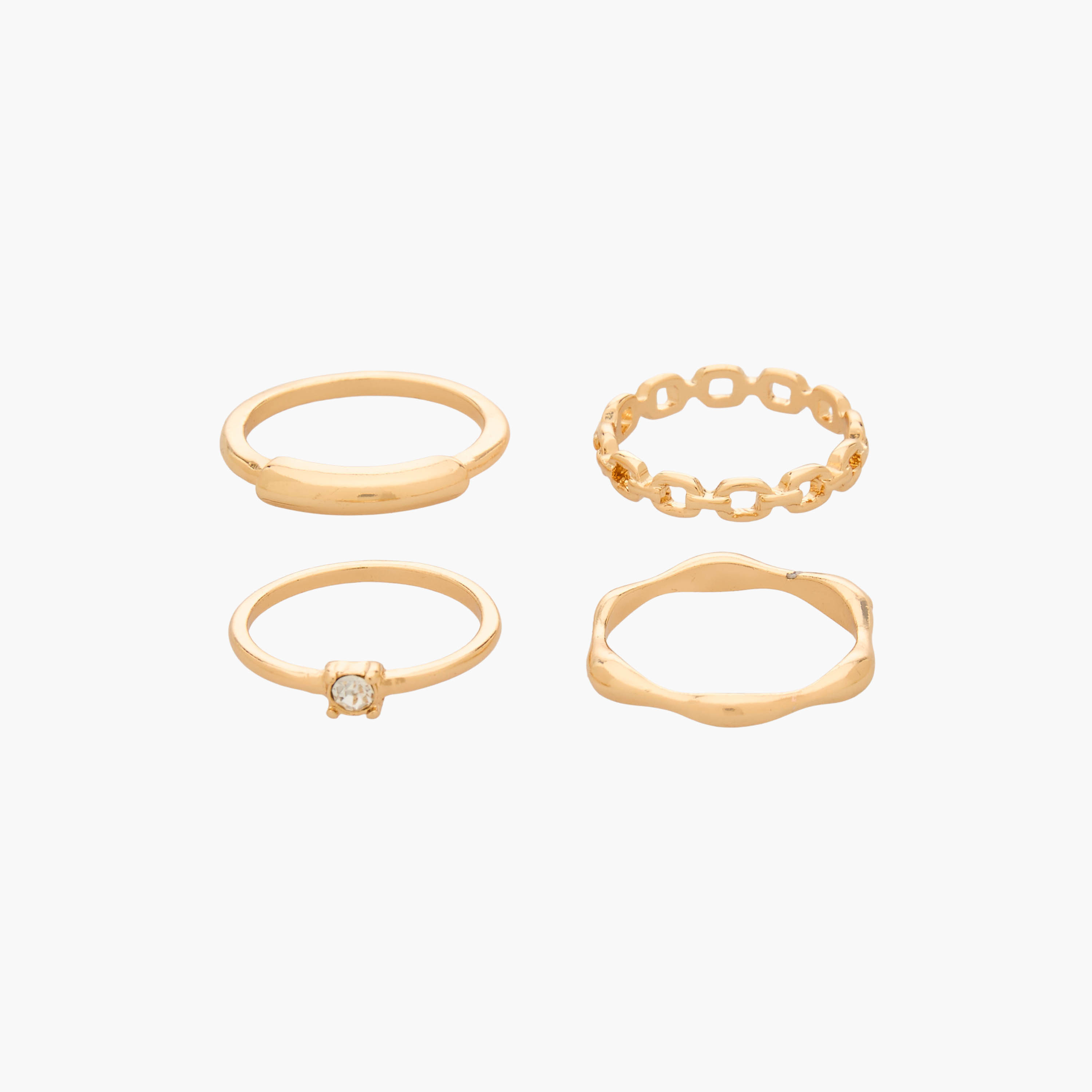 Set of 5 - Gloo Assorted Gold Tone Ring-women-watchesandjewellery-jewellery-rings-image-1