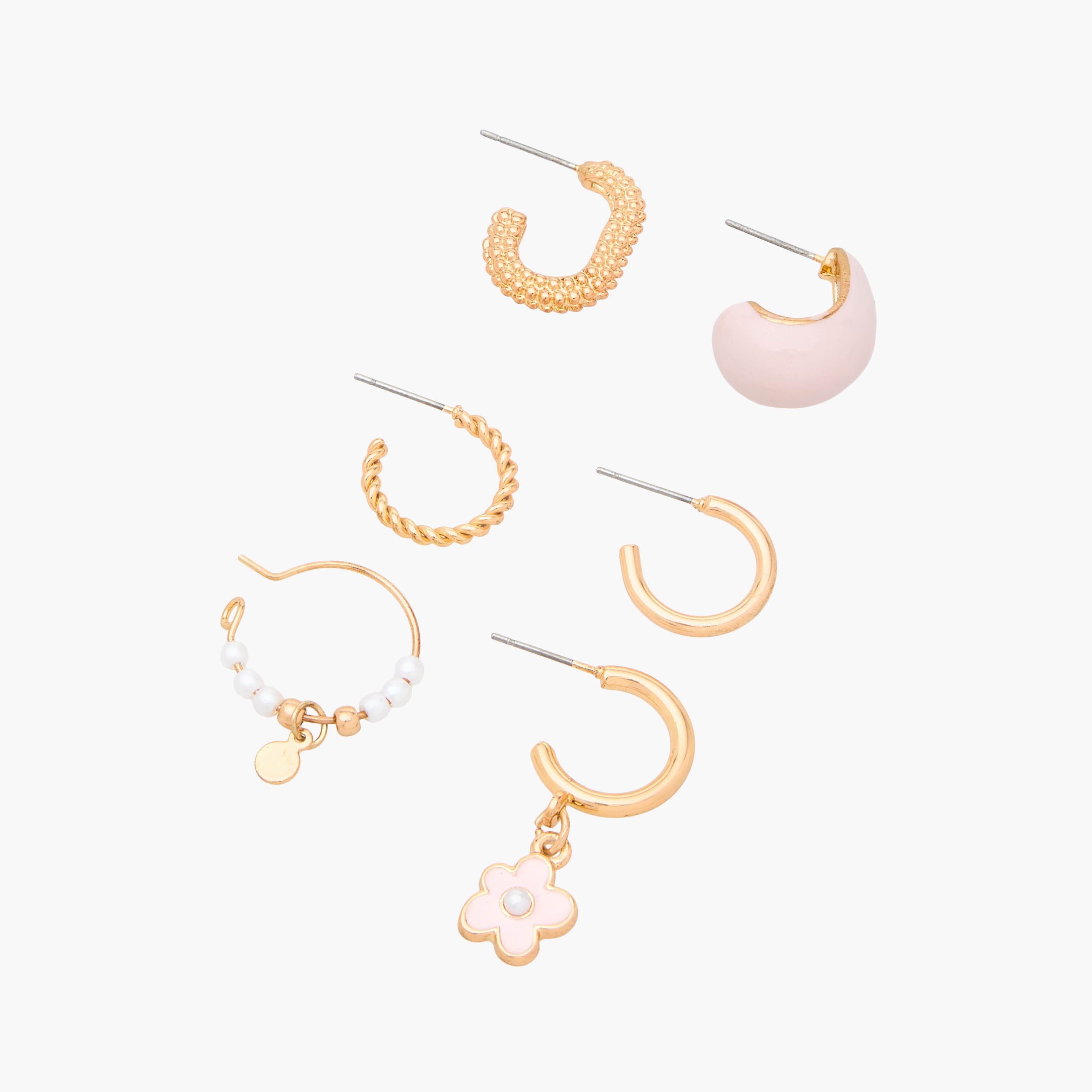 طقم حلقان طوق ميتاليك بمكبس إغلاق خلفي 6 أزواج من جلو-women-watchesandjewellery-jewellery-earrings-image-2