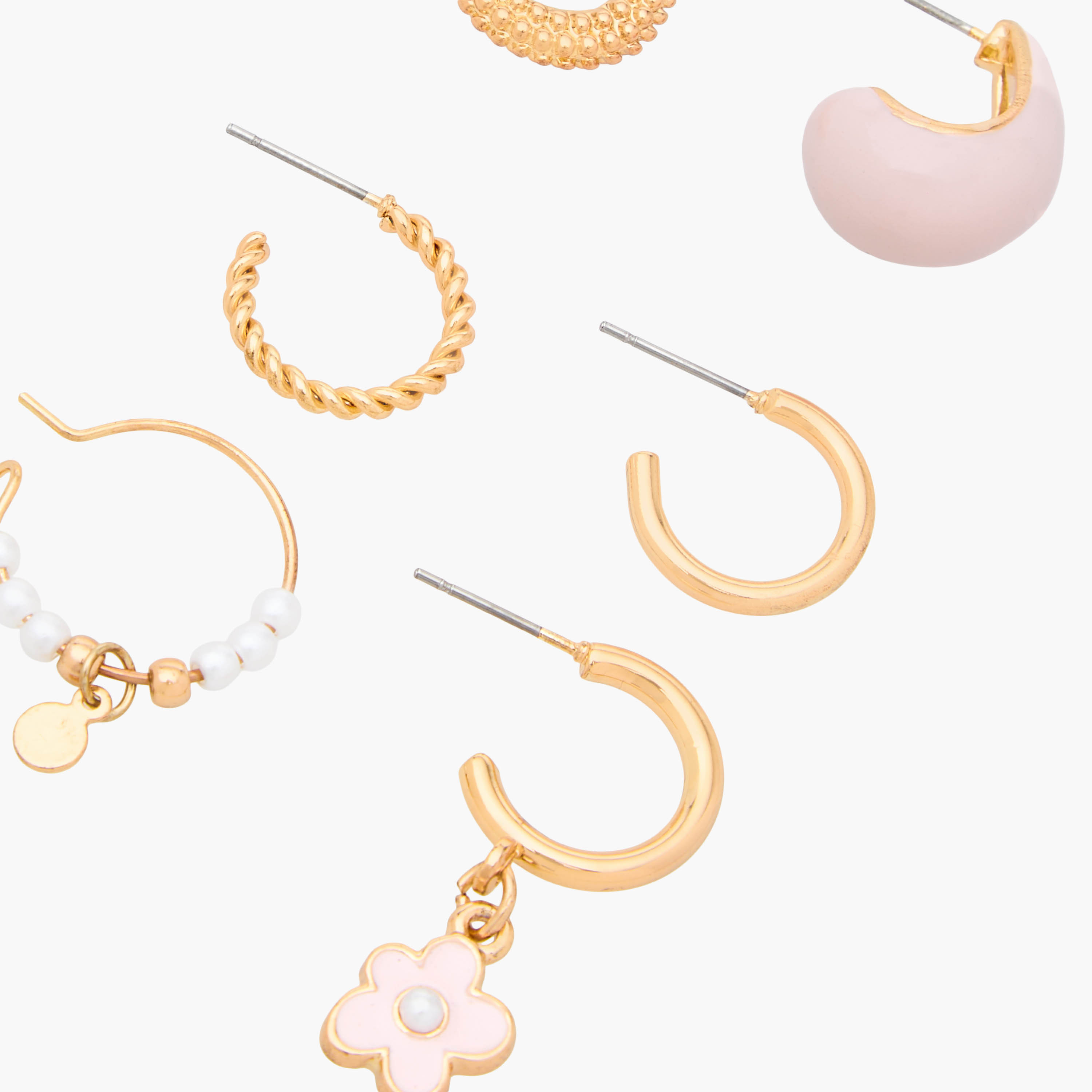 طقم حلقان طوق ميتاليك بمكبس إغلاق خلفي 6 أزواج من جلو-women-watchesandjewellery-jewellery-earrings-image-3