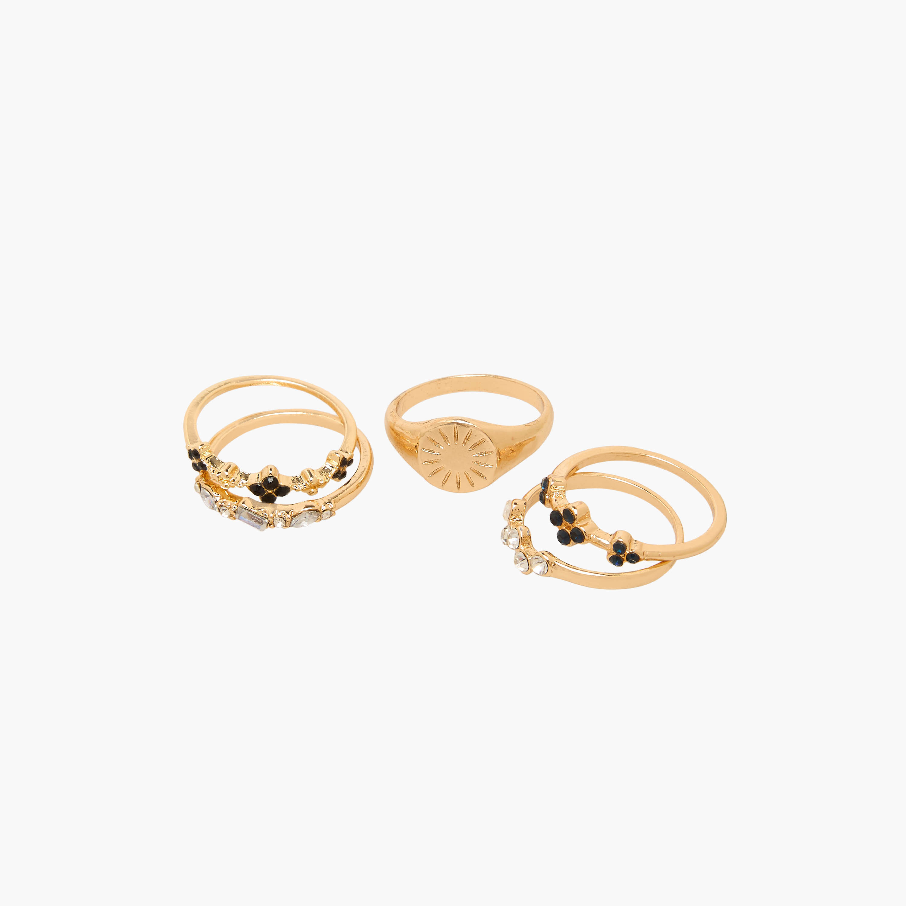 Set of 8 - Gloo Assorted Gold Tone Ring-women-watchesandjewellery-jewellery-rings-image-2