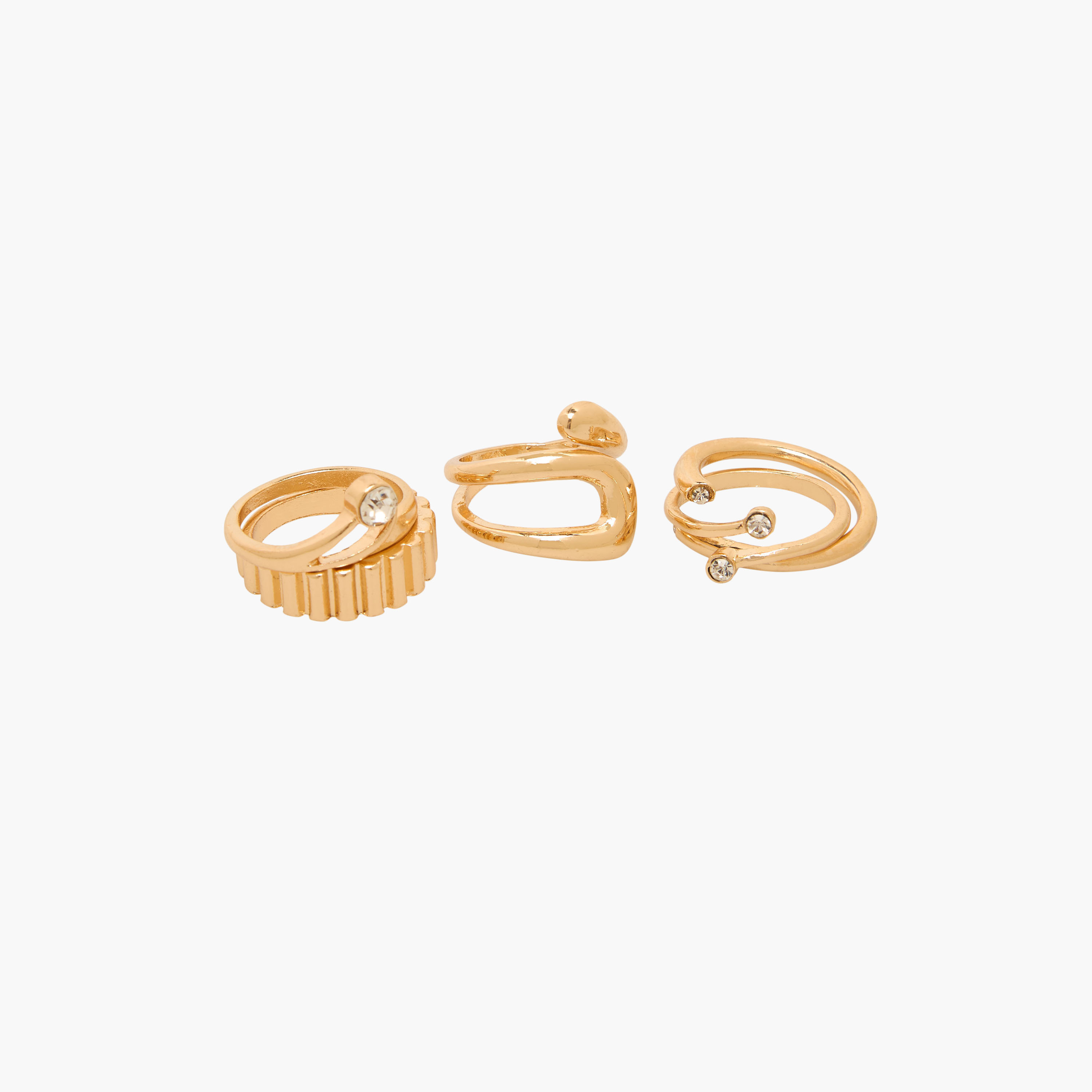Set of 5 - Gloo Assorted Gold Tone Ring-women-watchesandjewellery-jewellery-rings-image-2