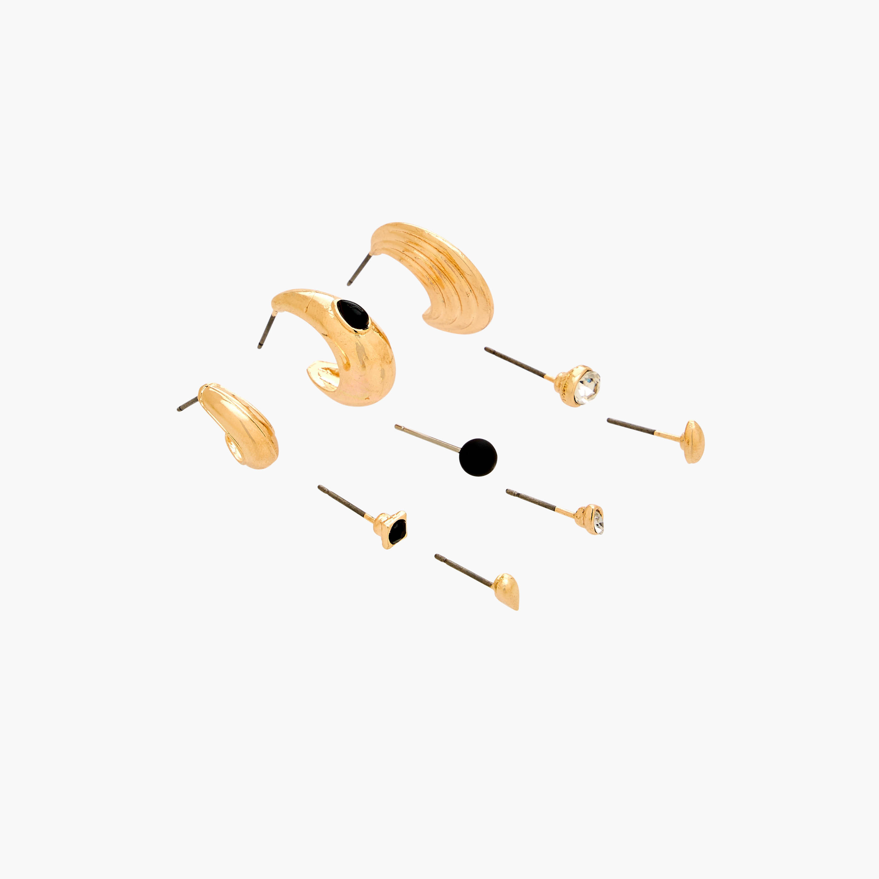 Gloo Pack of 9 Metallic Earrings with Pushback Closure-women-watchesandjewellery-jewellery-earrings-image-2