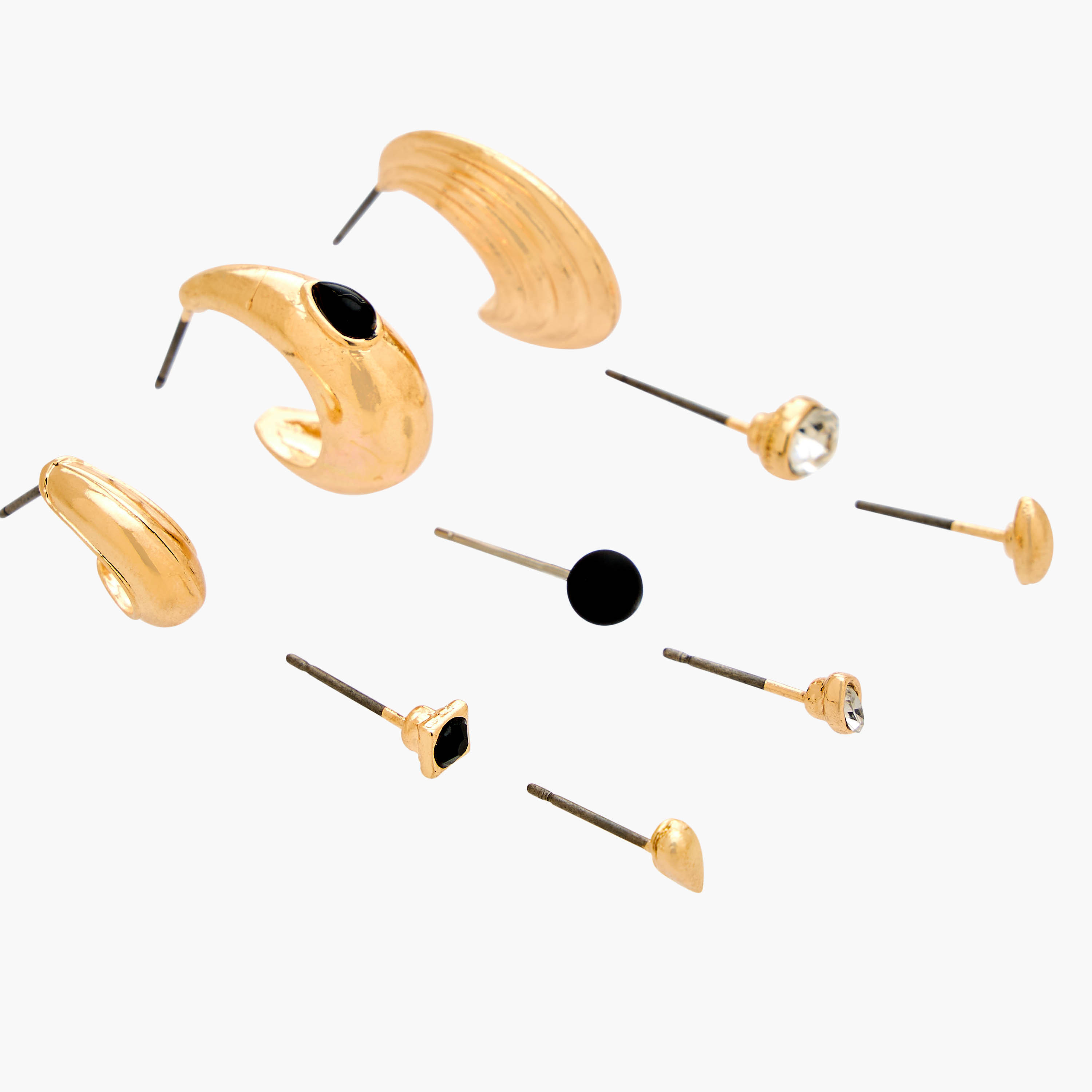 Gloo Pack of 9 Metallic Earrings with Pushback Closure-women-watchesandjewellery-jewellery-earrings-image-3