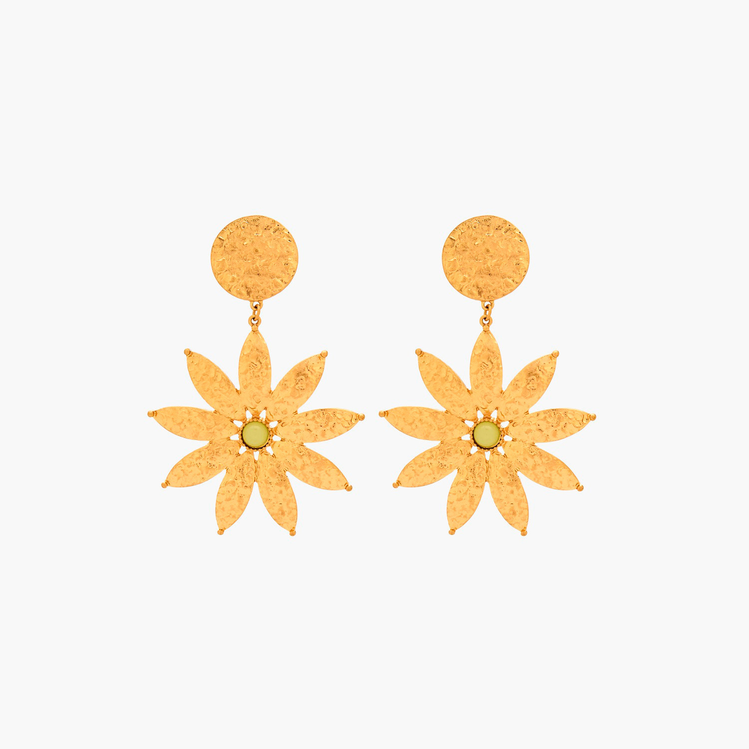 حلقان متدلية زهرية بلون ذهبي ومكبس إغلاق خلفيي-women-watchesandjewellery-jewellery-earrings-image-1