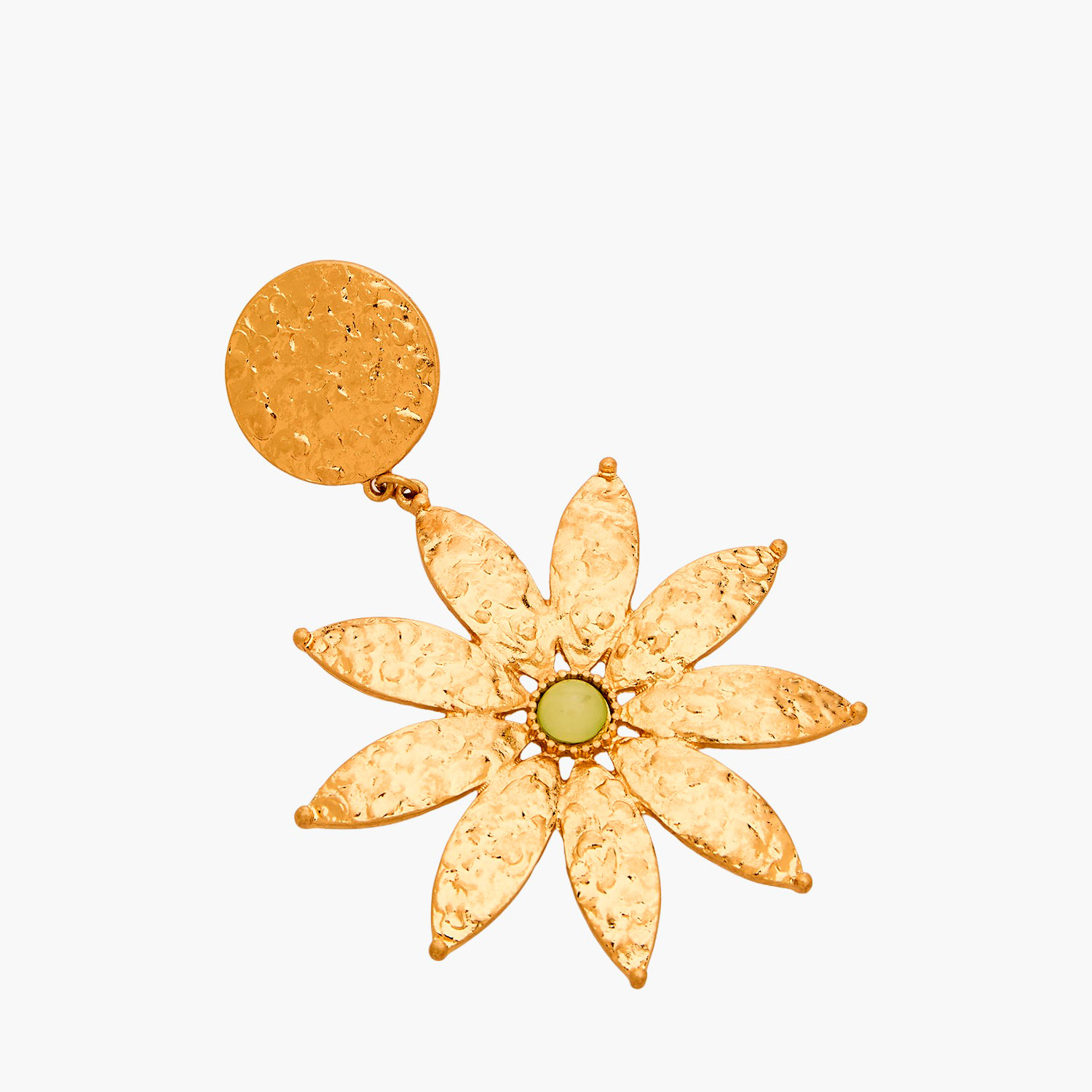 حلقان متدلية زهرية بلون ذهبي ومكبس إغلاق خلفيي-women-watchesandjewellery-jewellery-earrings-image-3