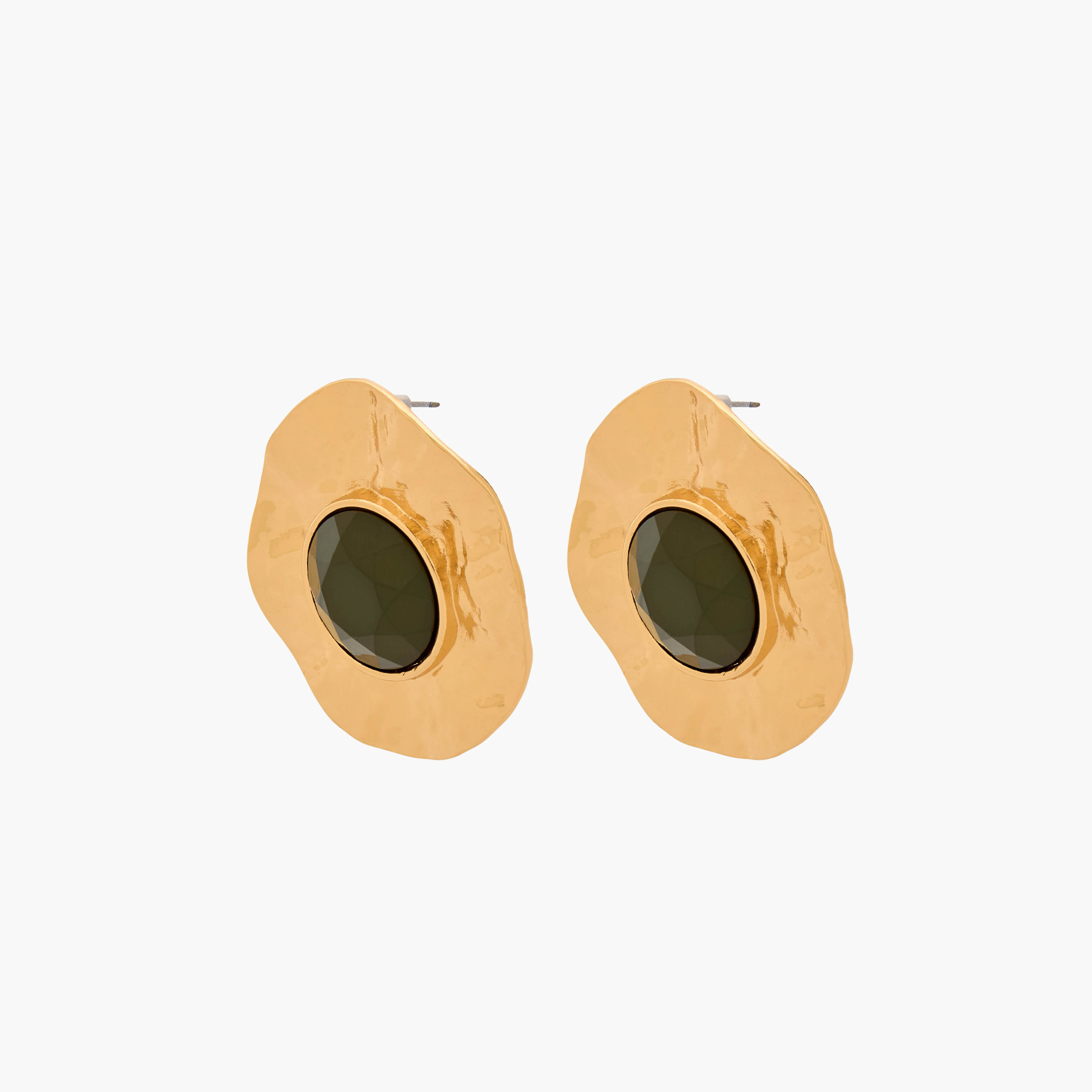 Gold Tone Embellished Stud Earrings with Pushback Closure-women-watchesandjewellery-jewellery-earrings-image-2