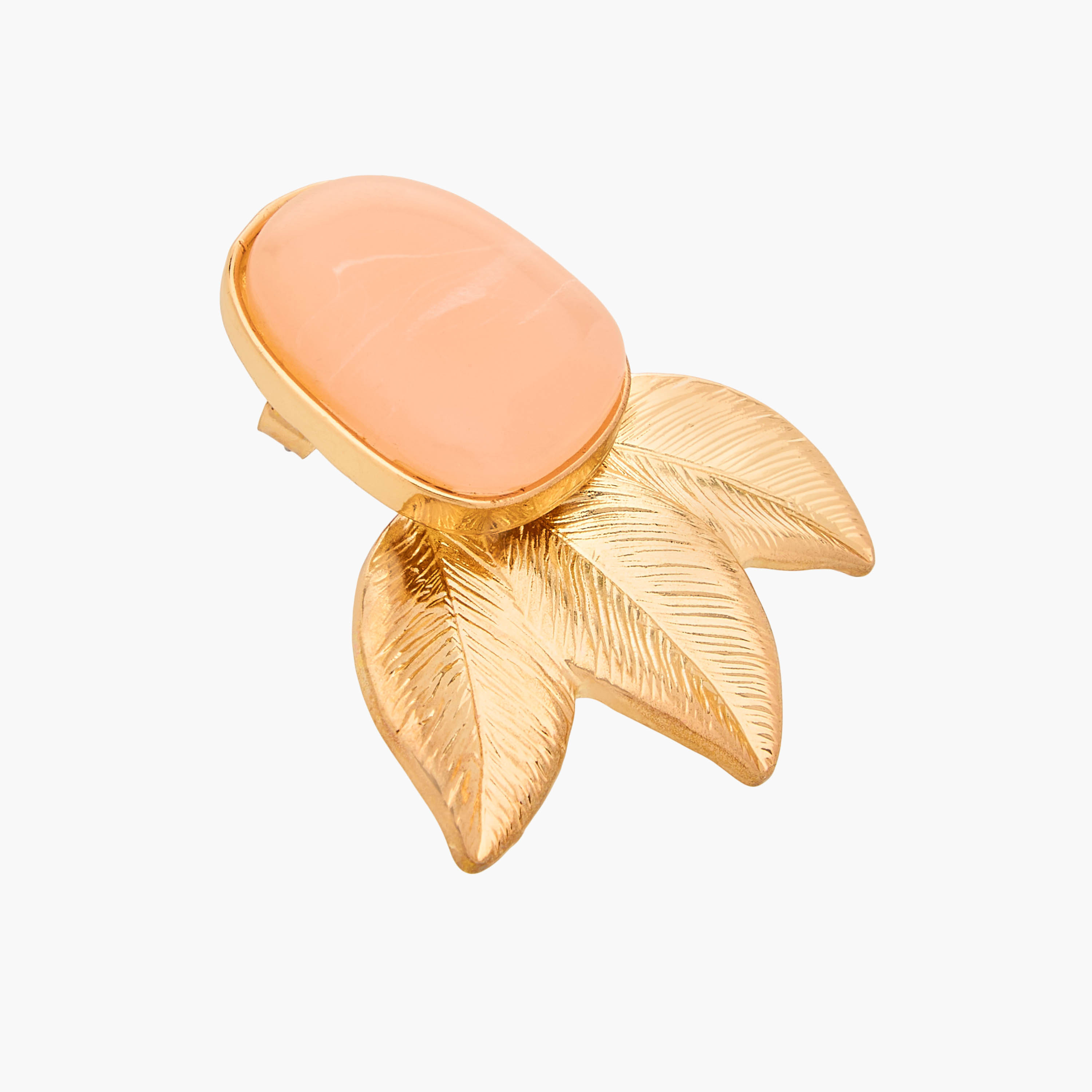 حلقان متدلية أوراق شجر باللون الذهبي مع مكبس إغلاق خلفي-women-watchesandjewellery-jewellery-earrings-image-3
