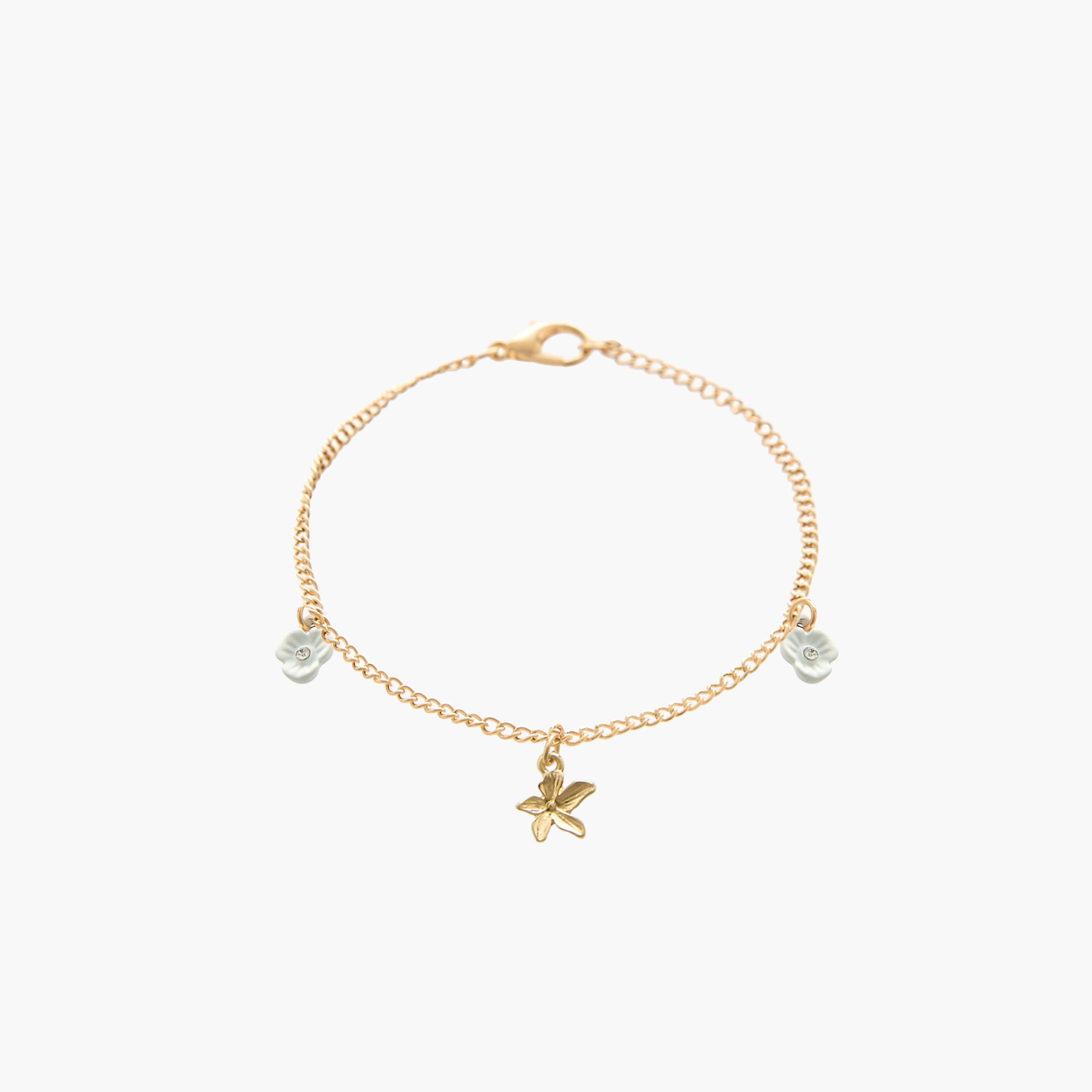 Pack of 5 Gold Tone Floral Charms Bracelet-women-watchesandjewellery-jewellery-banglesandbracelets-image-2
