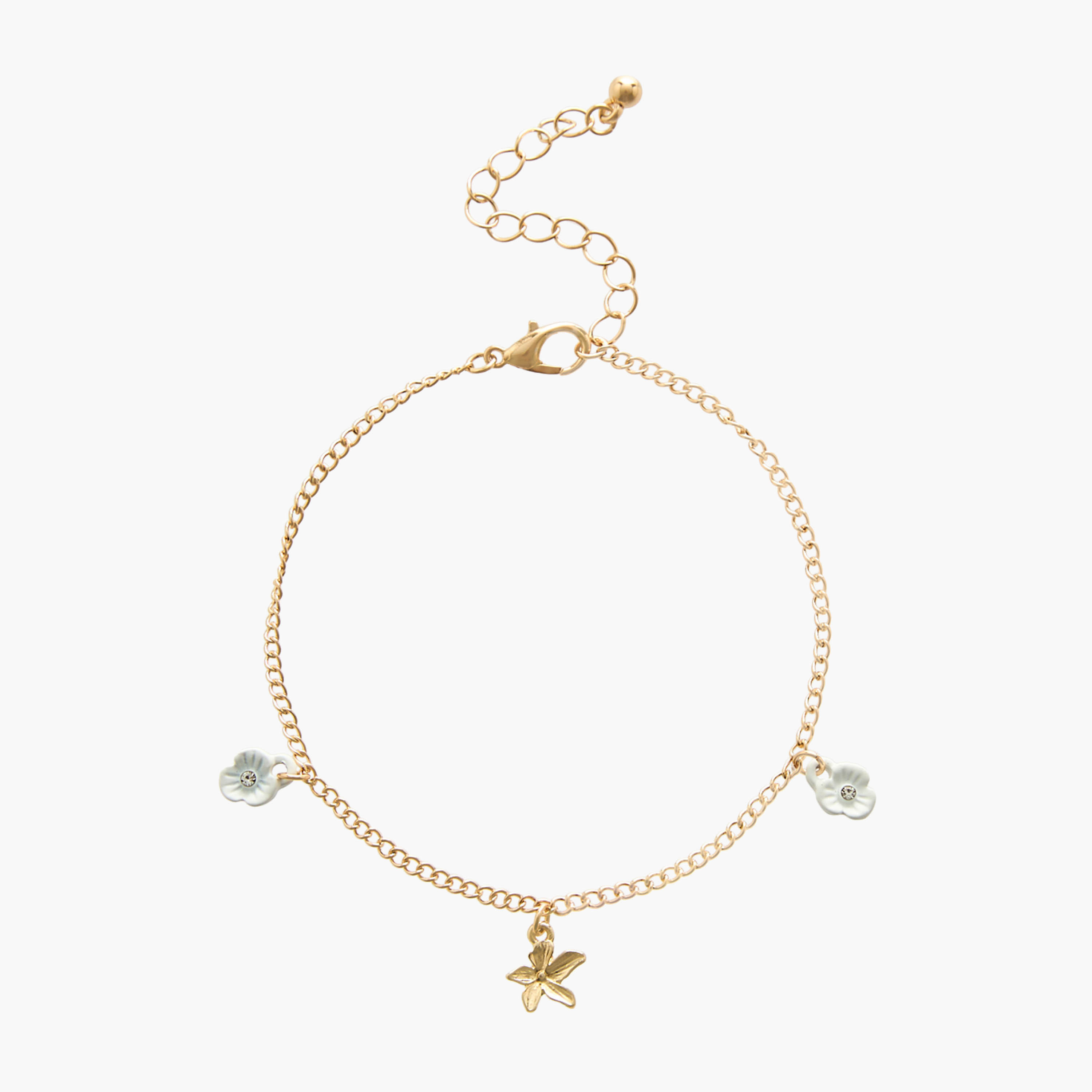 Pack of 5 Gold Tone Floral Charms Bracelet-women-watchesandjewellery-jewellery-banglesandbracelets-image-7