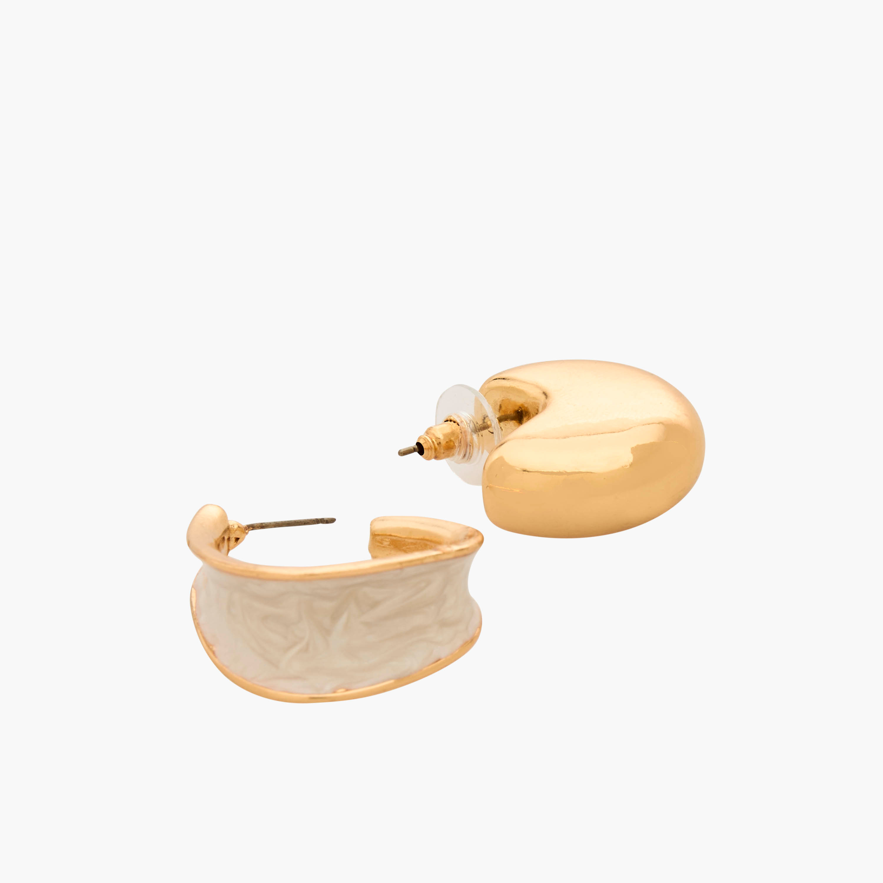 حلقان حلقية مطلية بالمينا مع إغلاق كبس - طقم 5 أزواج-women-watchesandjewellery-jewellery-earrings-image-4