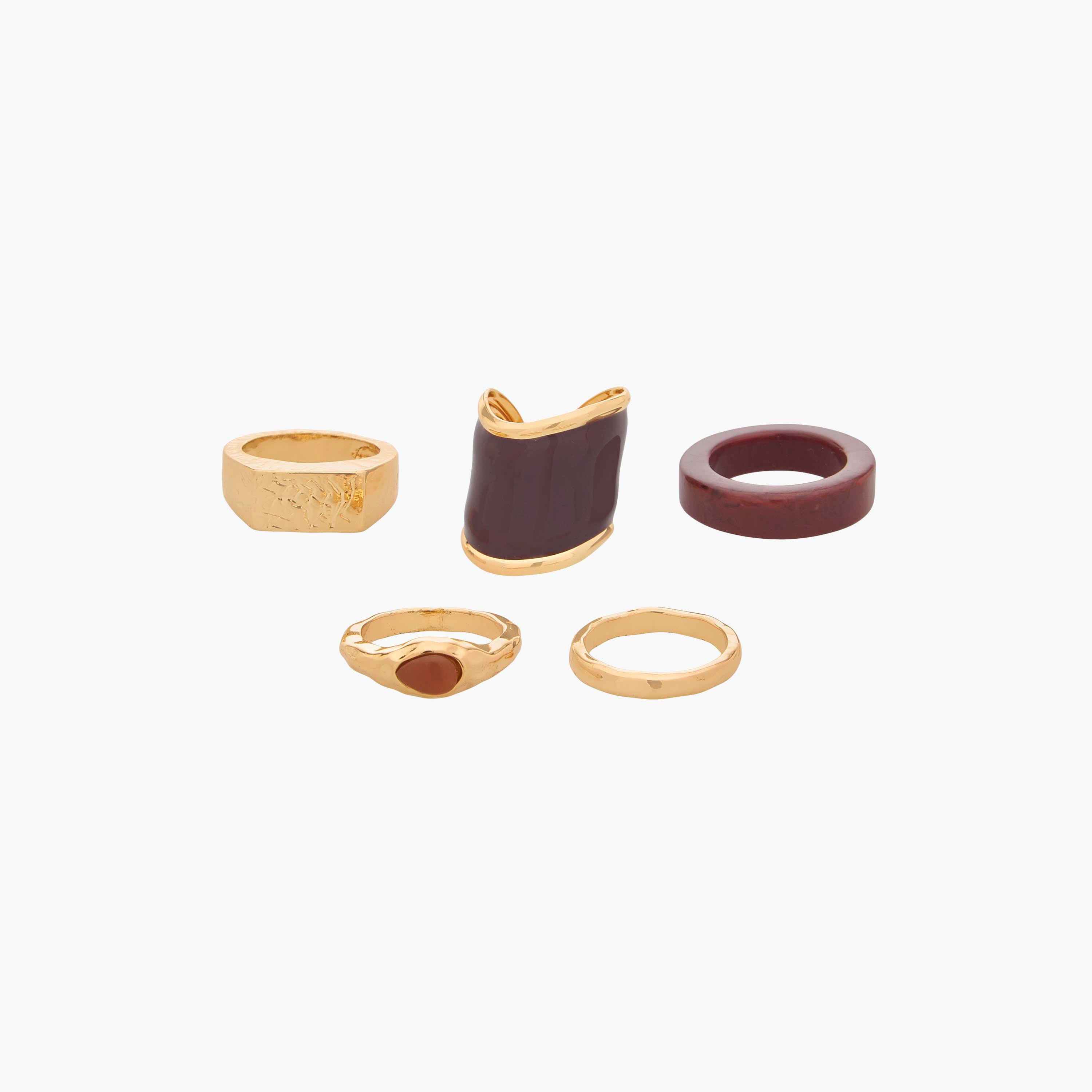 Set of 5 - Resin Ring with Assorted Design-women-watchesandjewellery-jewellery-rings-image-1