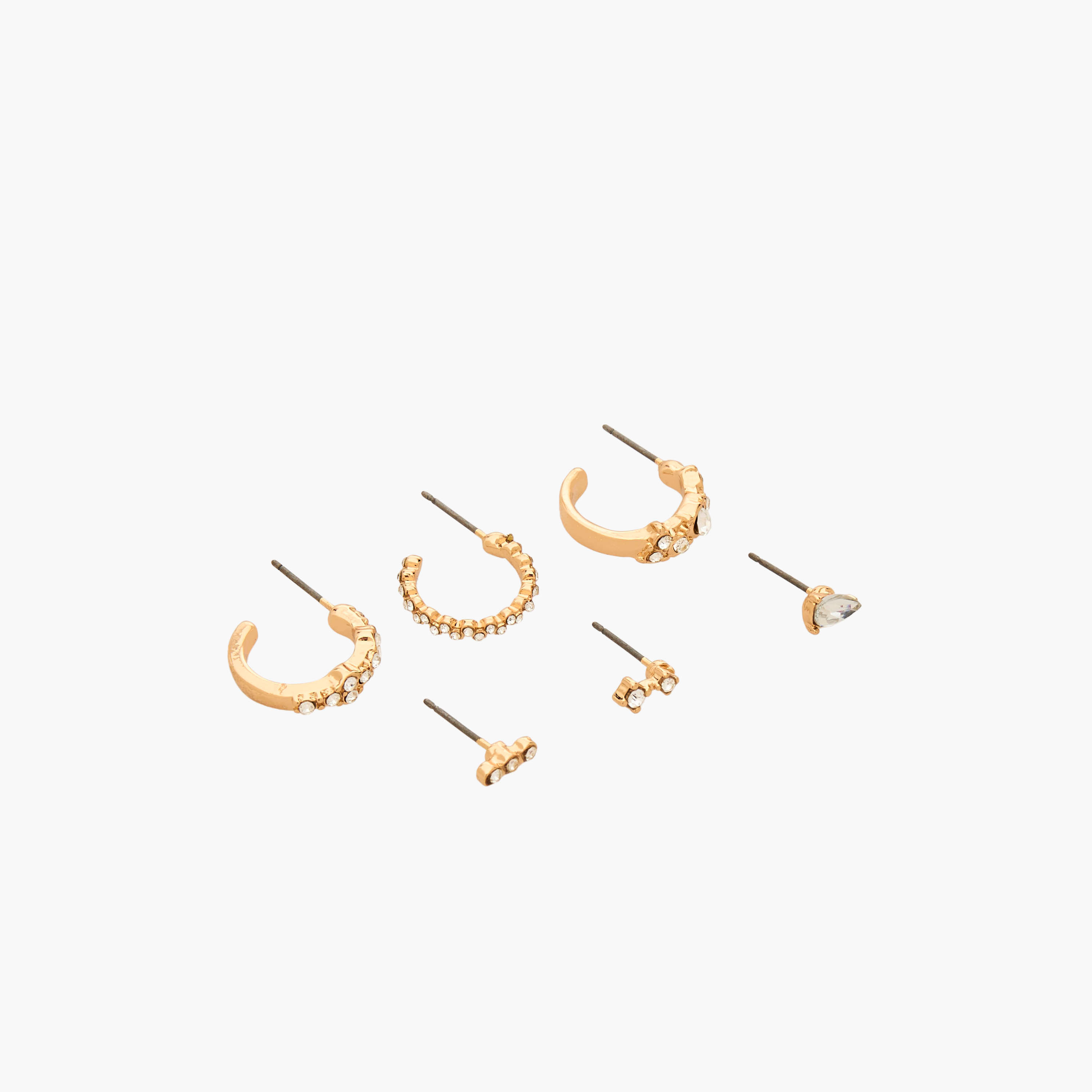 Pack of 6 Gold Tone Earrings with Pushback Closure-women-watchesandjewellery-jewellery-earrings-image-2