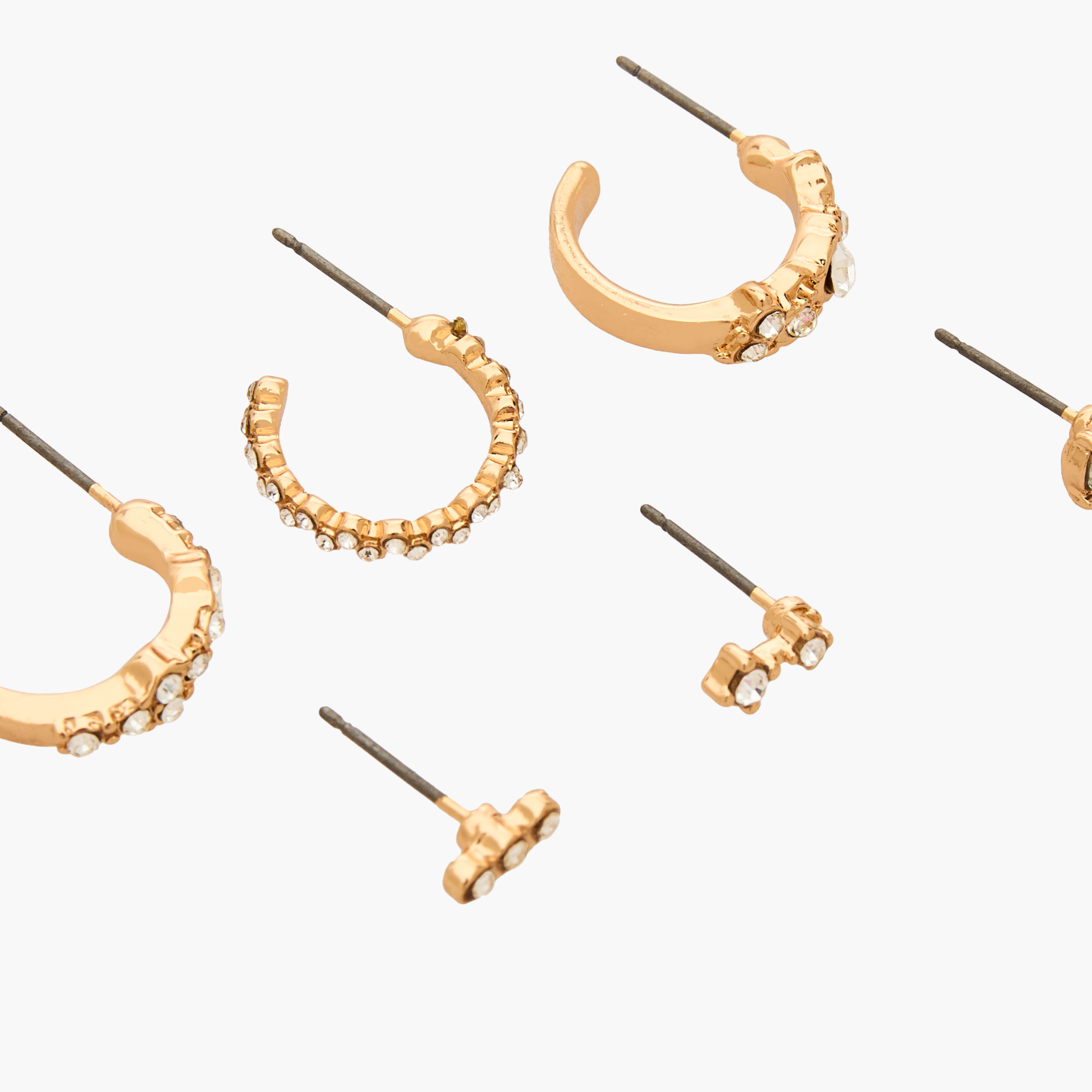 Pack of 6 Gold Tone Earrings with Pushback Closure-women-watchesandjewellery-jewellery-earrings-image-3