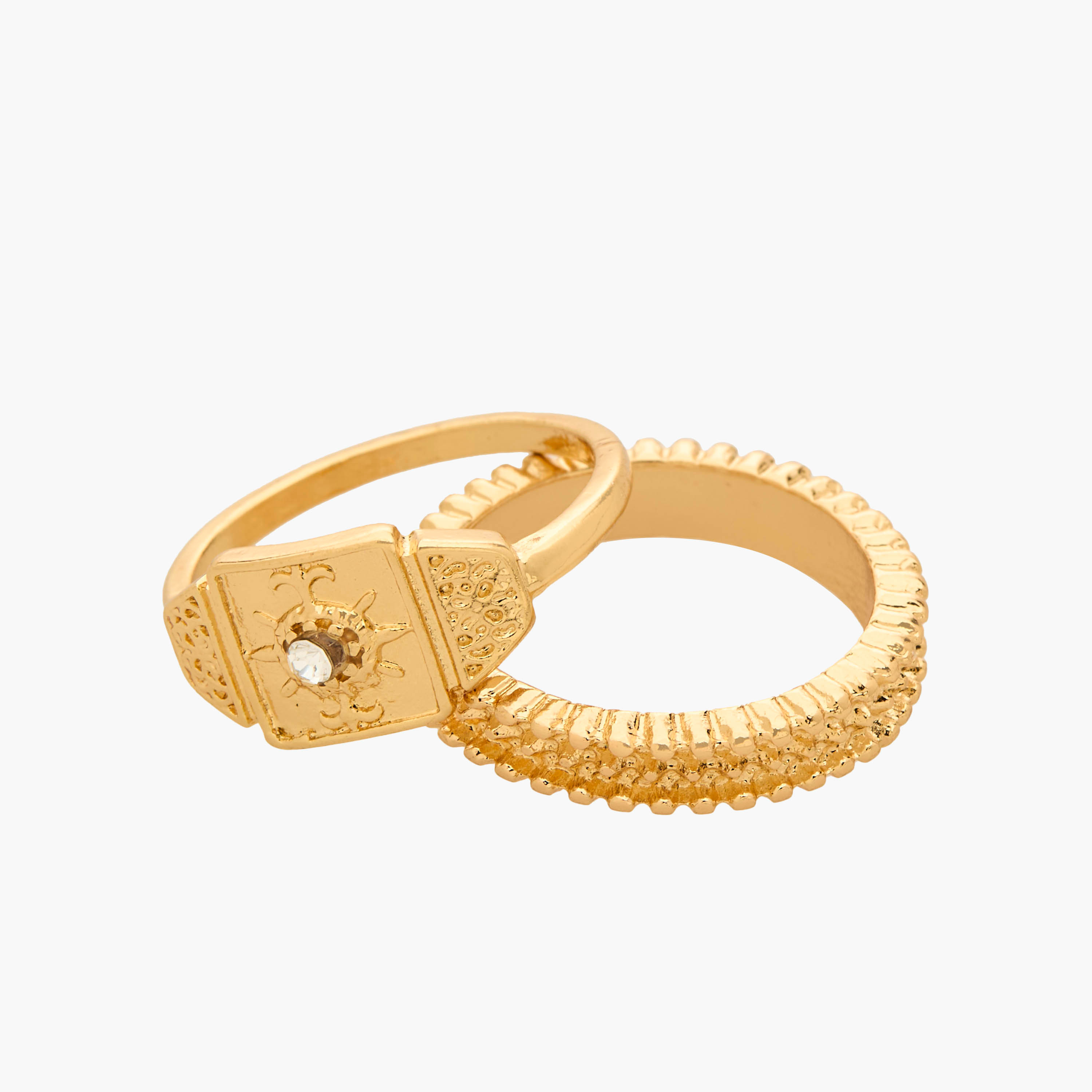 طقم خواتم ذهبية قابلة للتكديس 11 قطعة بتصاميم متنوعة-women-watchesandjewellery-jewellery-rings-image-3