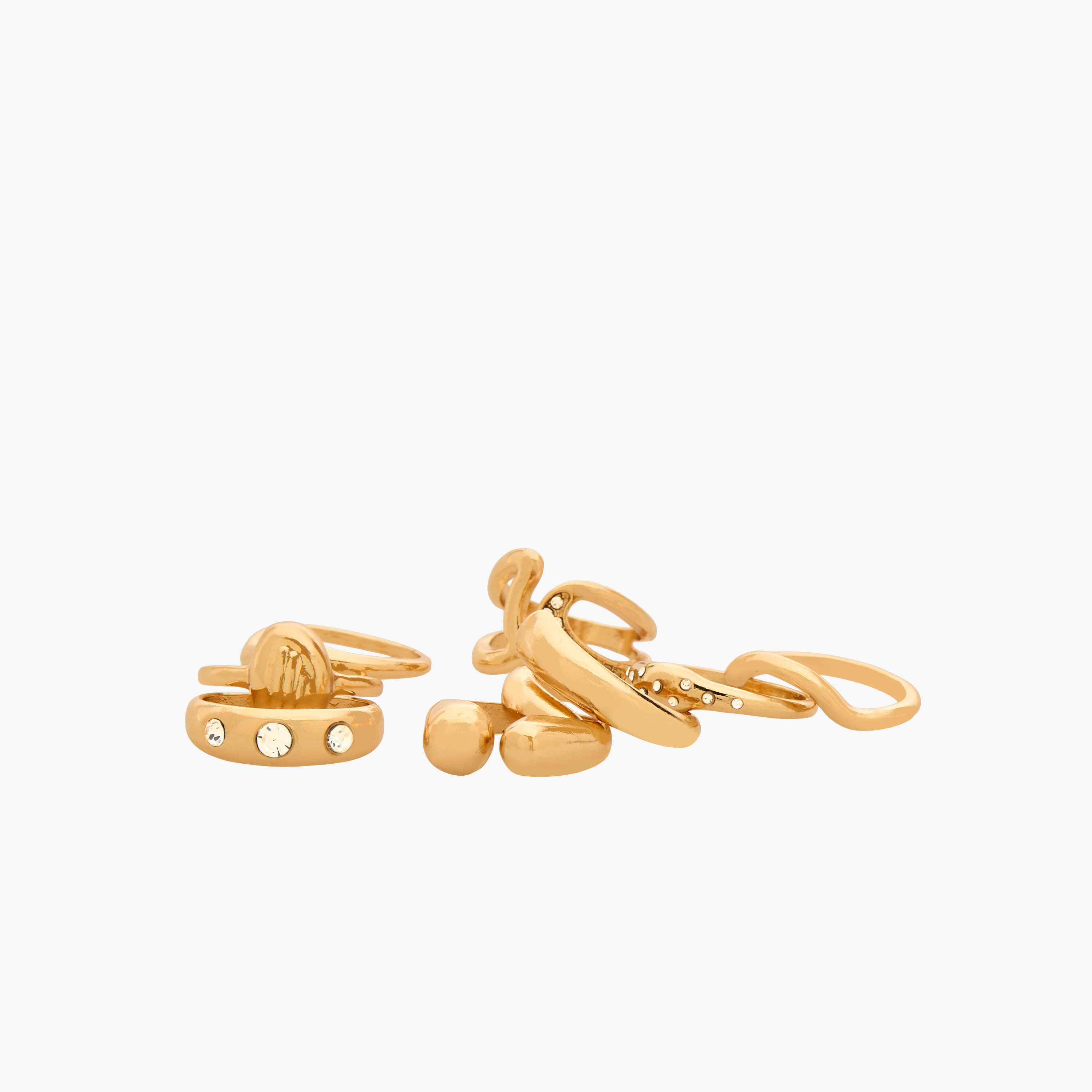 Pack of 8 Stackable Gold Tone Ring with Embellished Detail-women-watchesandjewellery-jewellery-rings-image-2