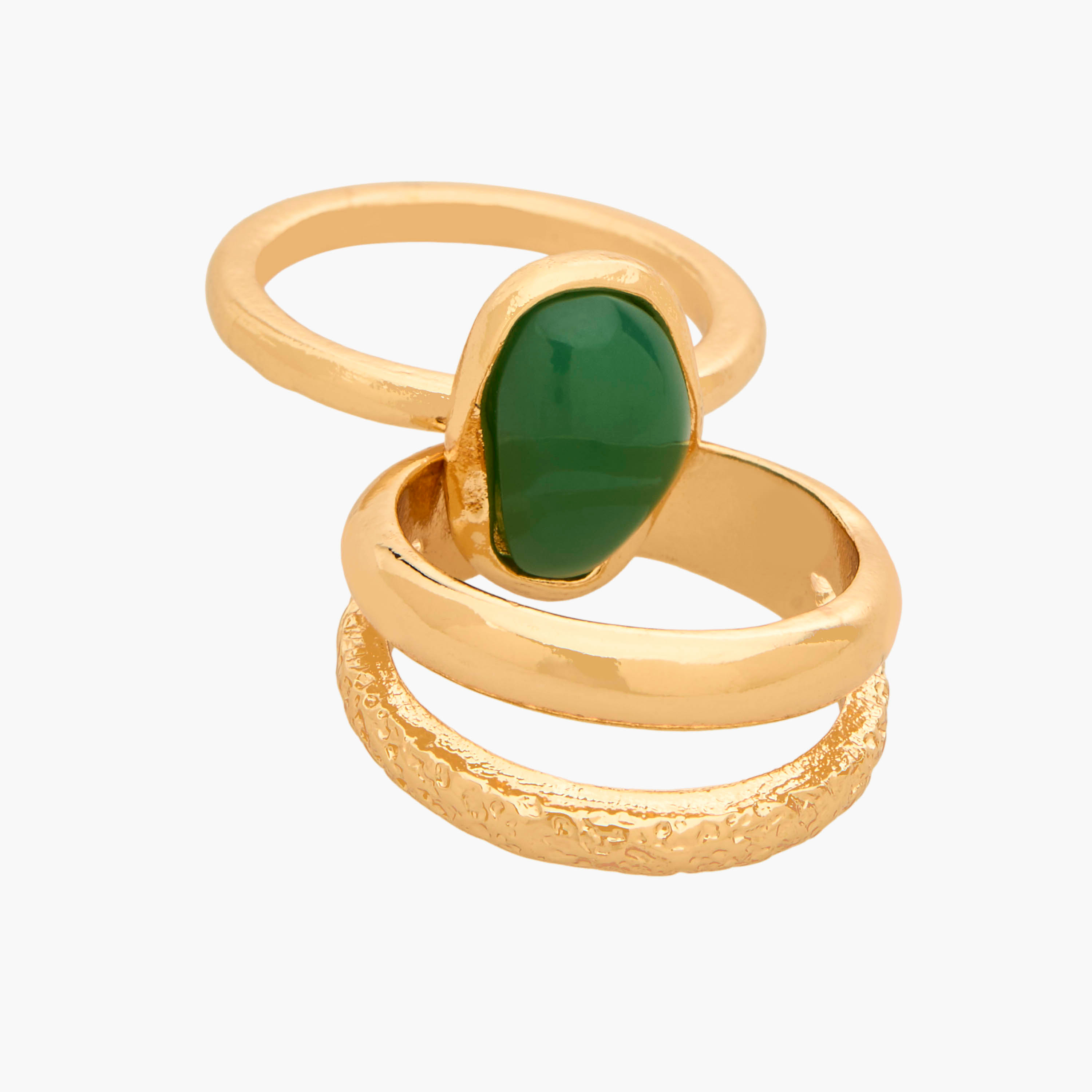 Pack of 8 Gold Tone Resin Ring with Embellished Detail-women-watchesandjewellery-jewellery-rings-image-3
