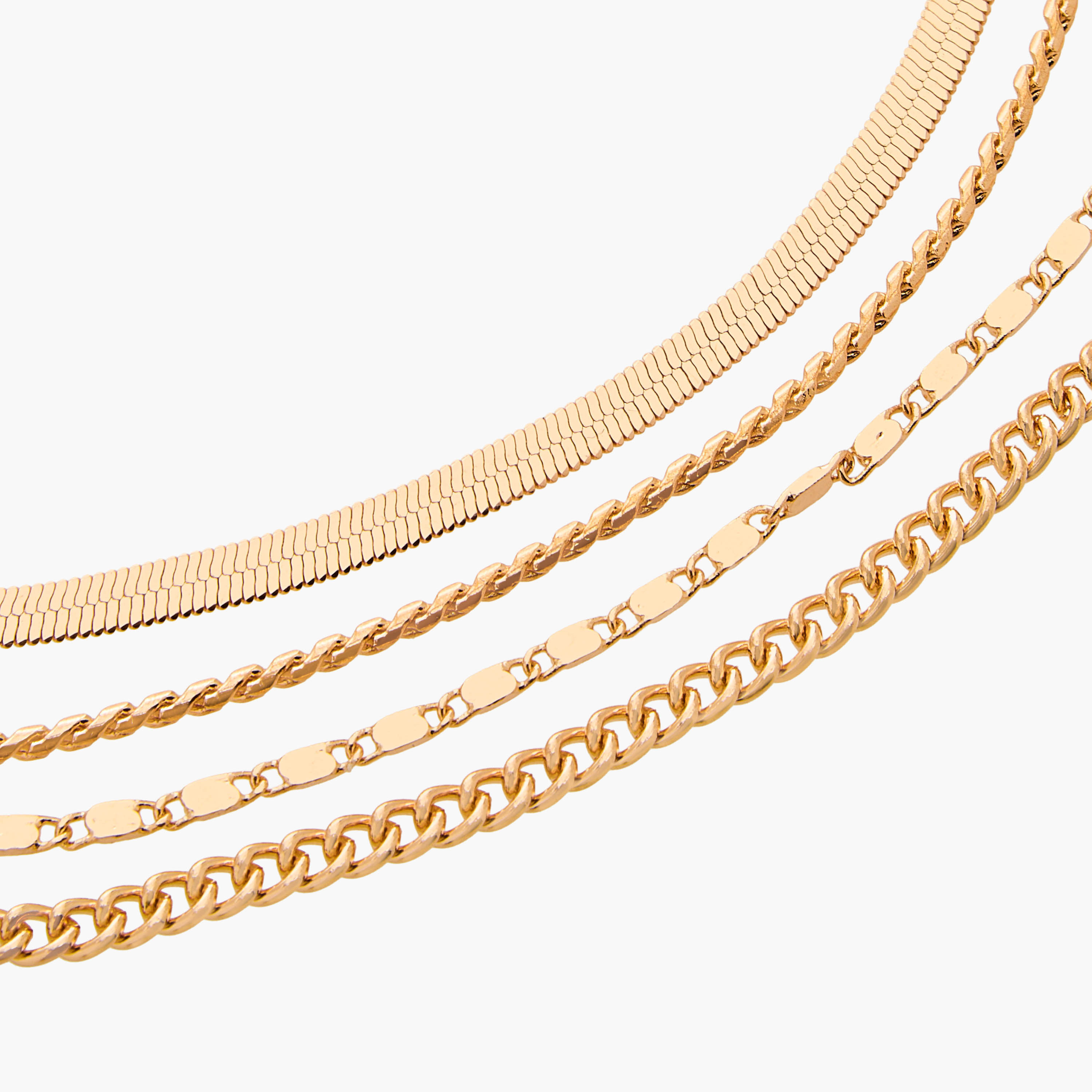 طقم عقد بسلسلة ميتالك - 4 قطع-women-watchesandjewellery-jewellery-necklacesandpendants-image-6