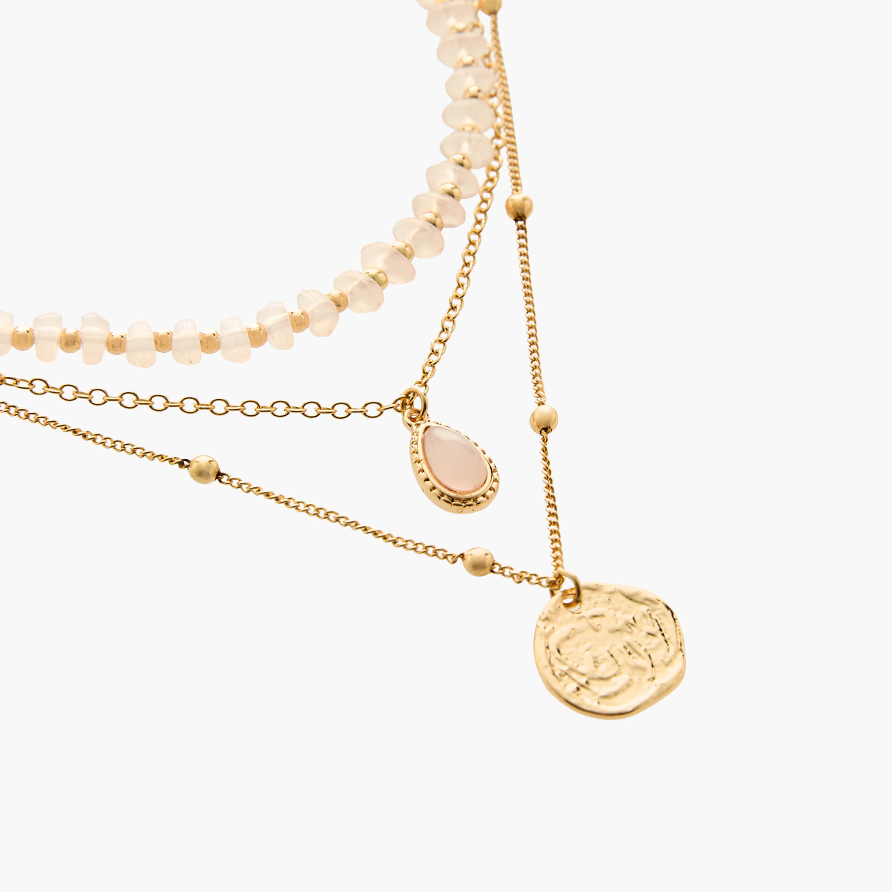 عقد متعدد الطبقات بلون ذهبي مع تعليقة عملة-women-watchesandjewellery-jewellery-necklacesandpendants-image-4