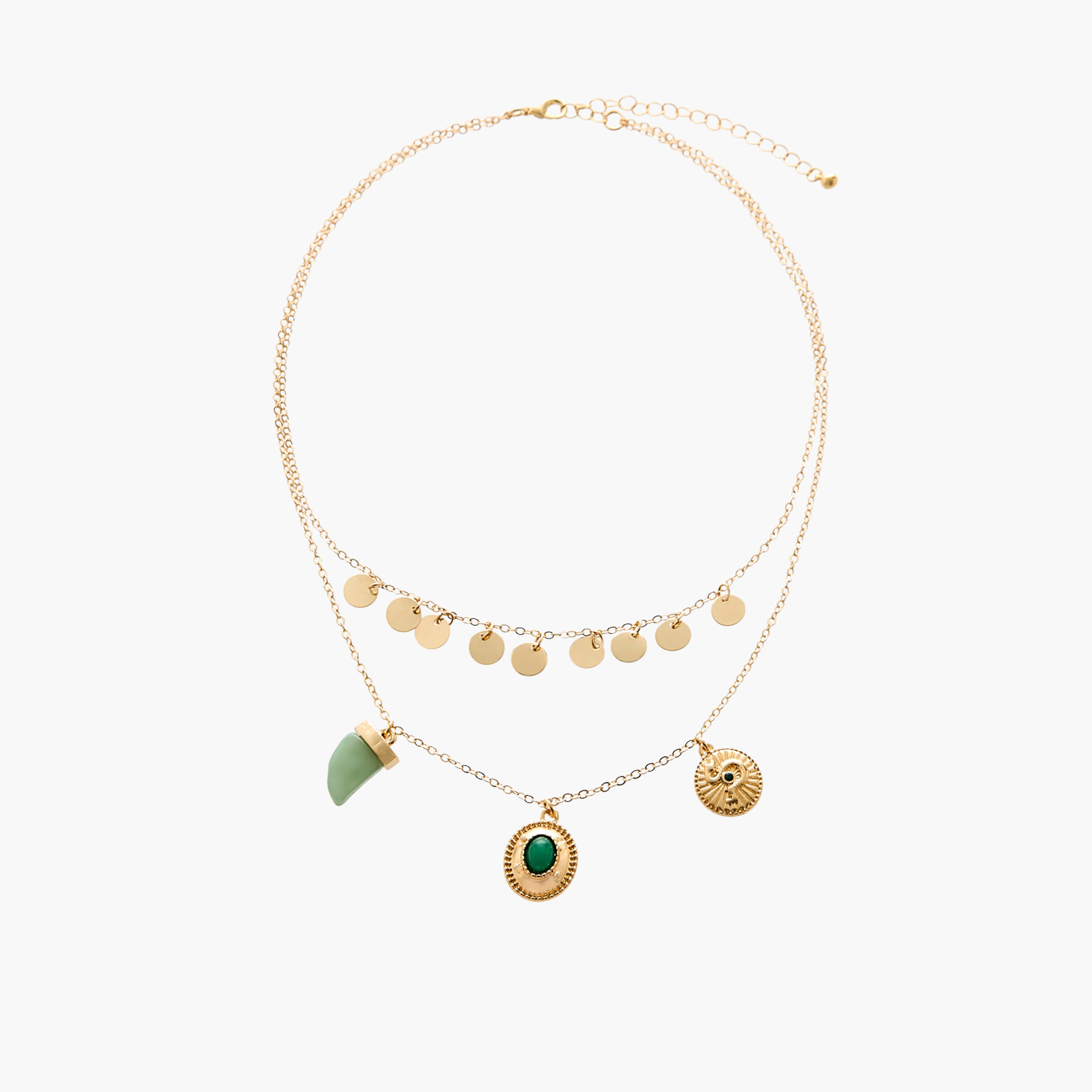 عقد بلون ذهبي متعدد الطبقات مع دلايات-women-watchesandjewellery-jewellery-necklacesandpendants-image-1