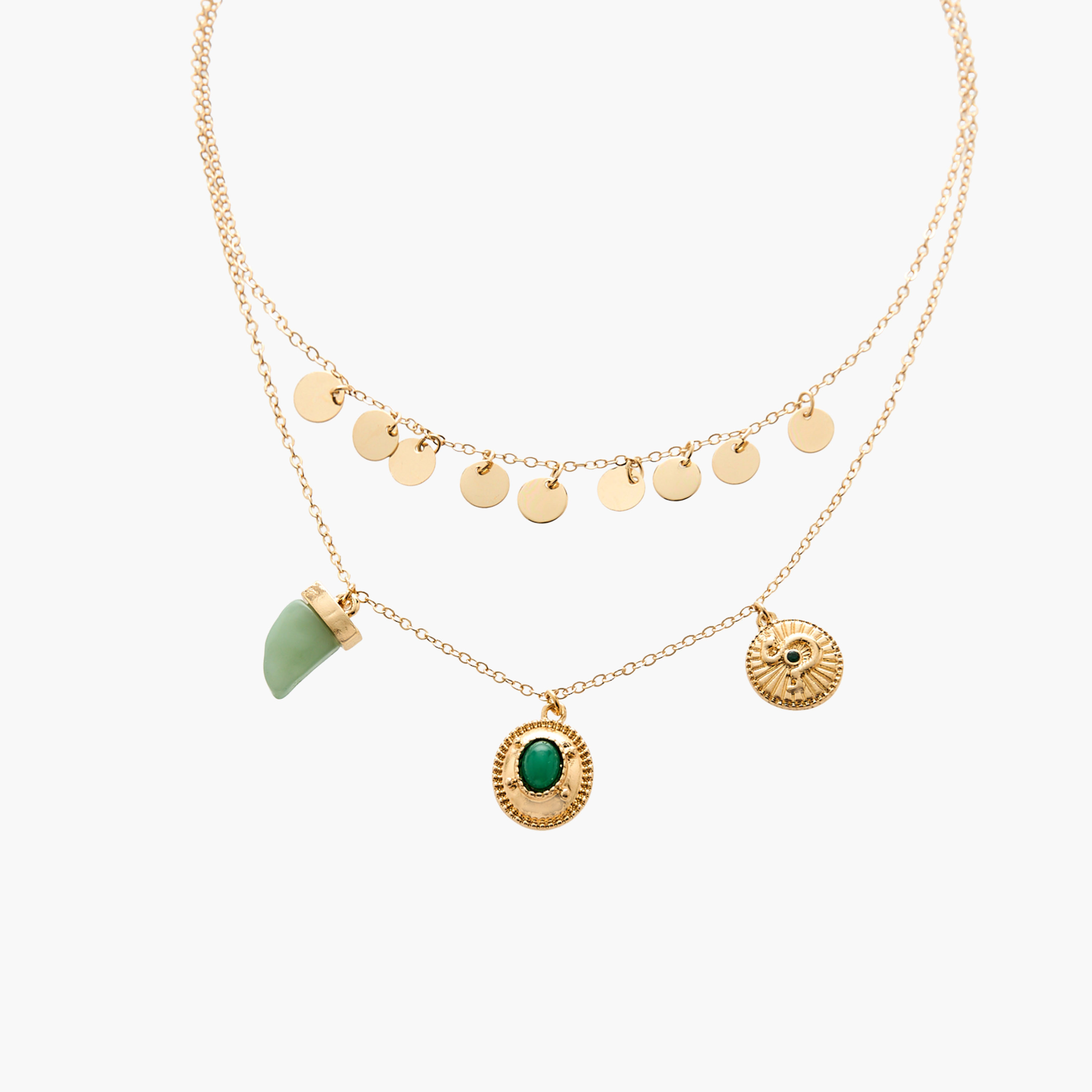 عقد بلون ذهبي متعدد الطبقات مع دلايات-women-watchesandjewellery-jewellery-necklacesandpendants-image-2