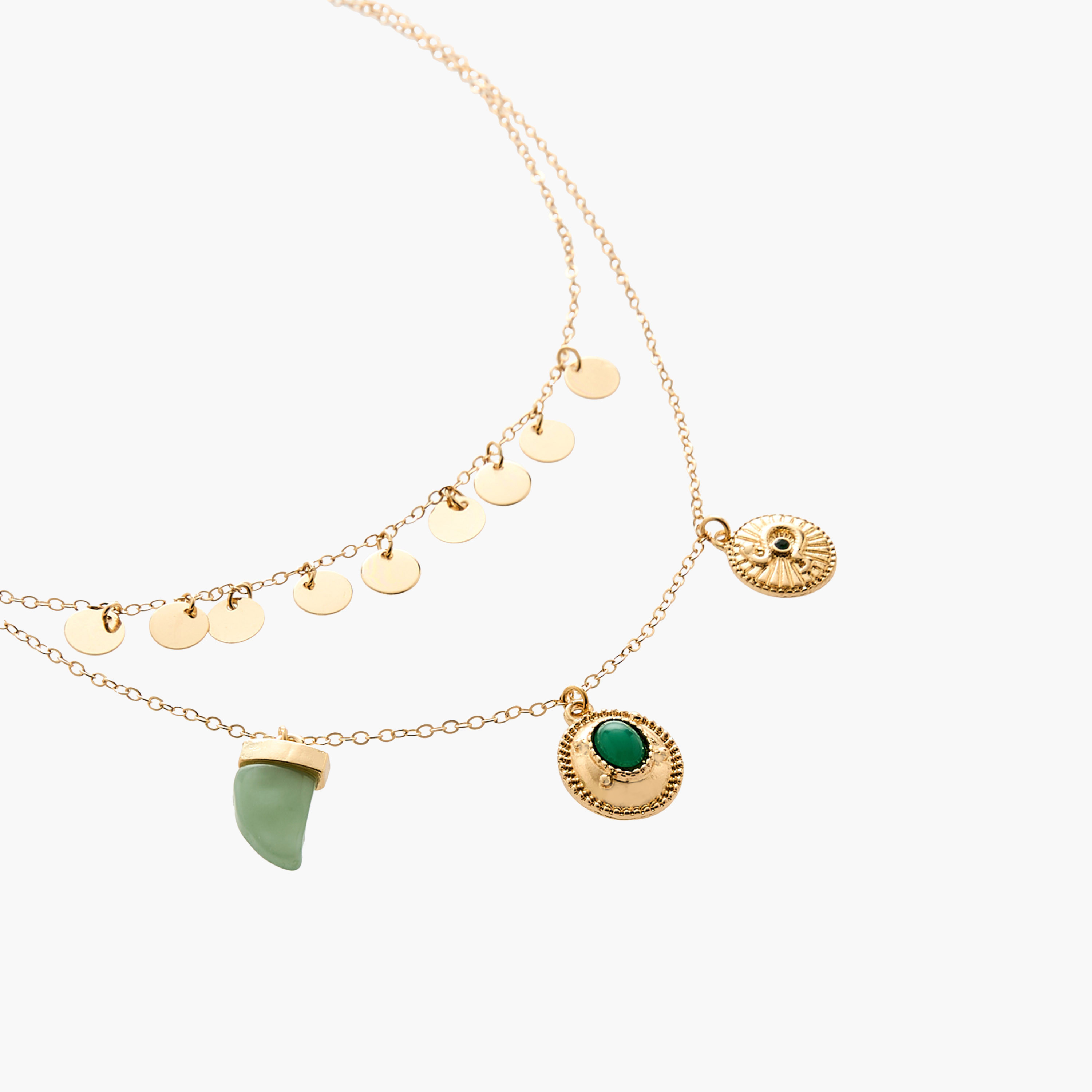 عقد بلون ذهبي متعدد الطبقات مع دلايات-women-watchesandjewellery-jewellery-necklacesandpendants-image-3