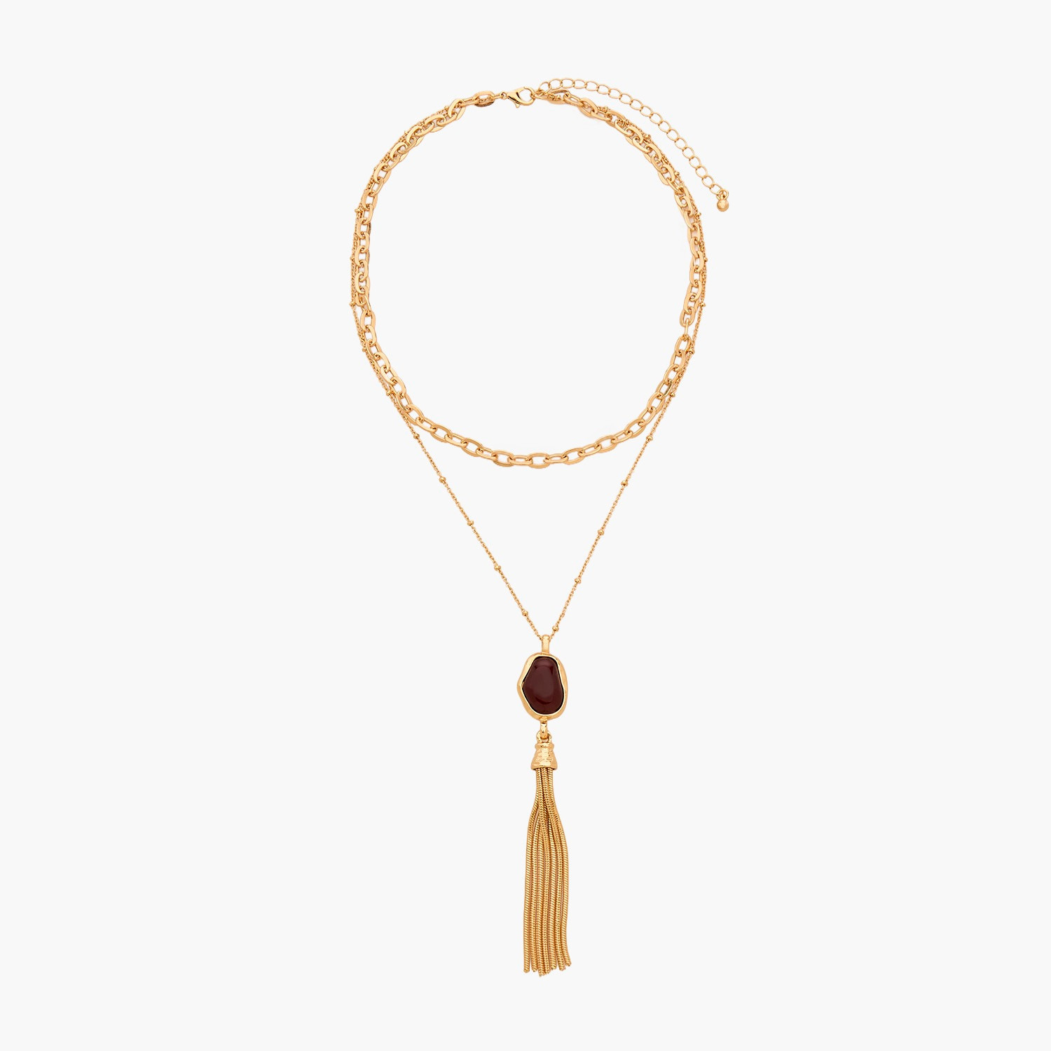 قلادة ذهبية متعددة الطبقات بدلاية شرابة-women-watchesandjewellery-jewellery-necklacesandpendants-image-2