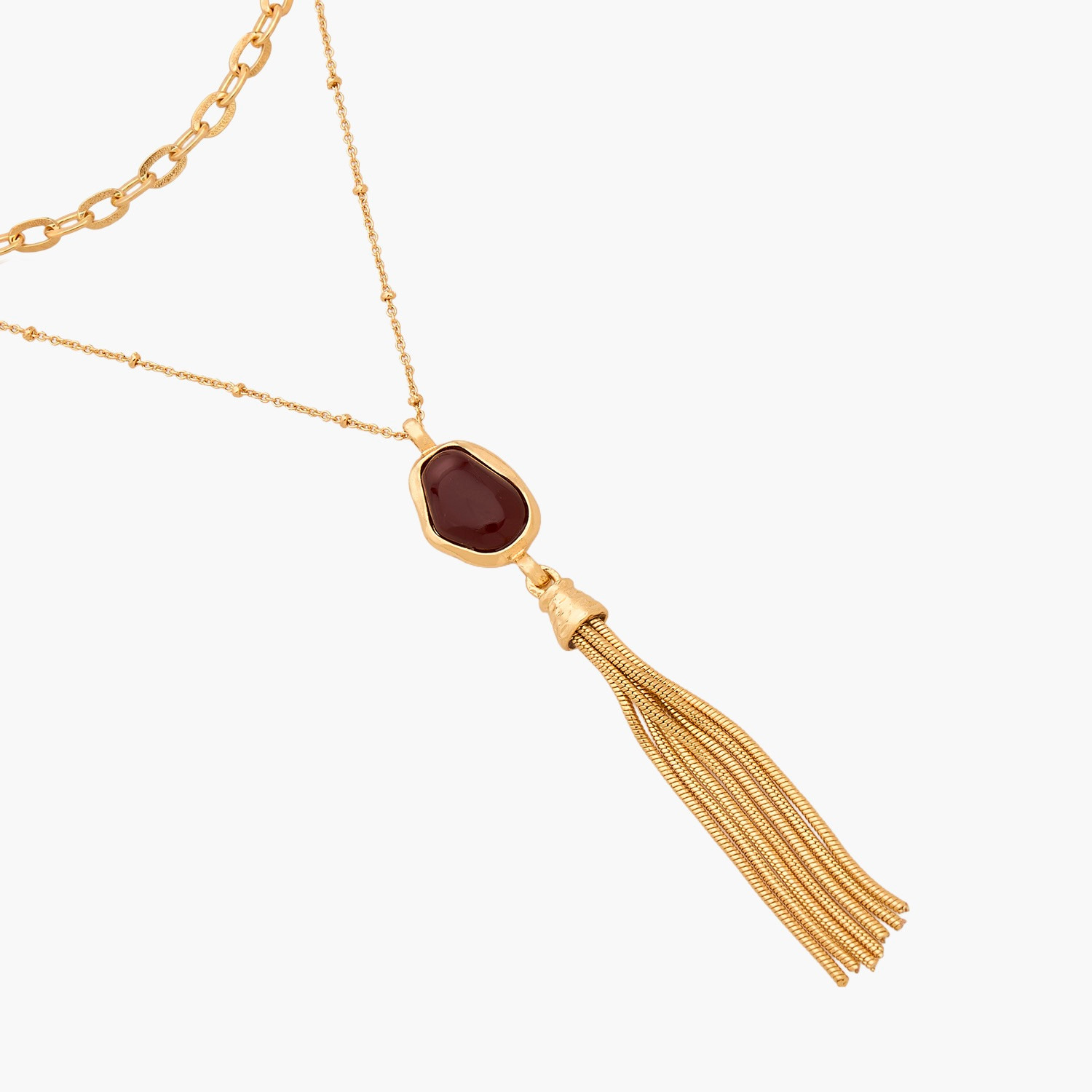 قلادة ذهبية متعددة الطبقات بدلاية شرابة-women-watchesandjewellery-jewellery-necklacesandpendants-image-3