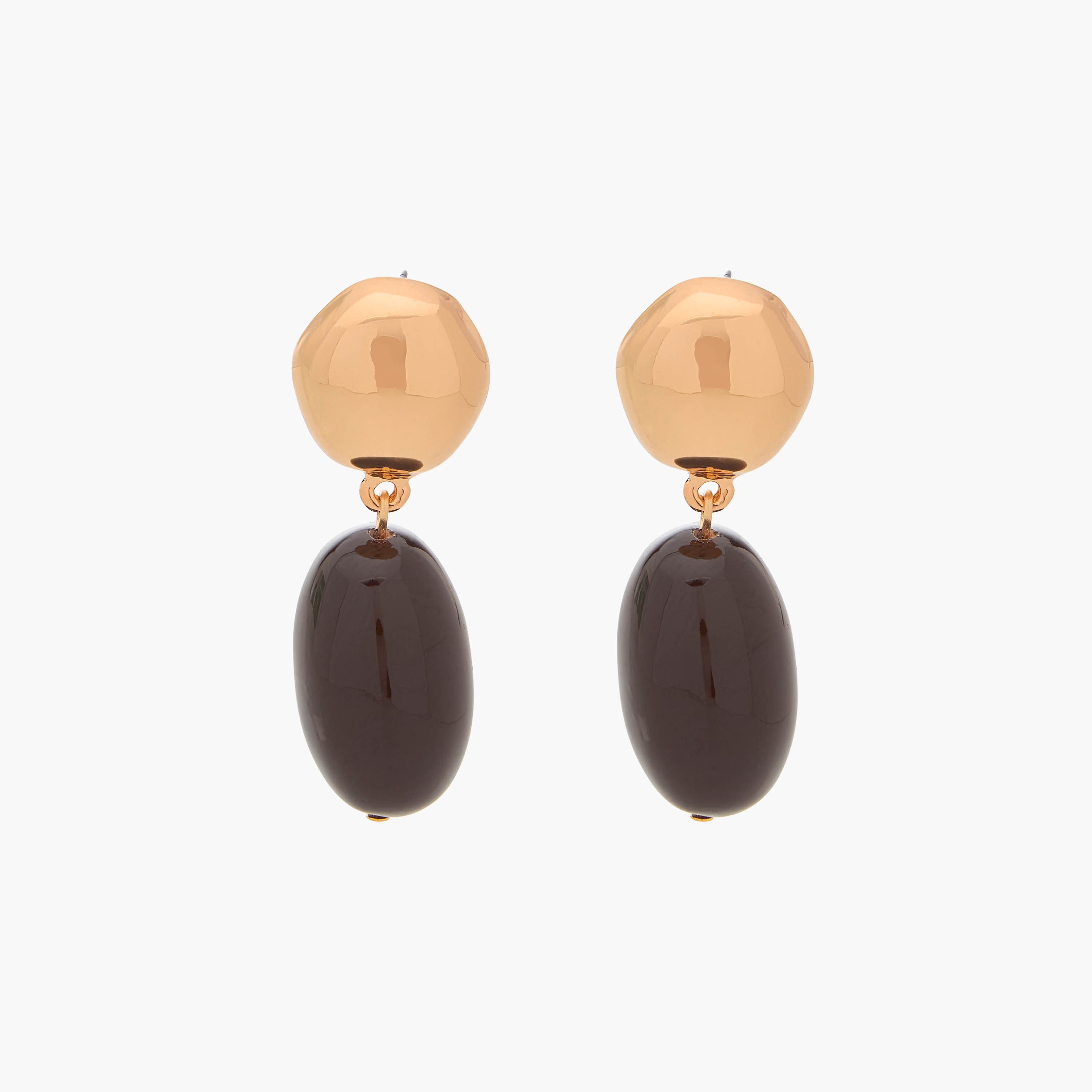 Gold Tone Resin Accent Drop Earrings with Pushback Closure-women-watchesandjewellery-jewellery-earrings-image-1