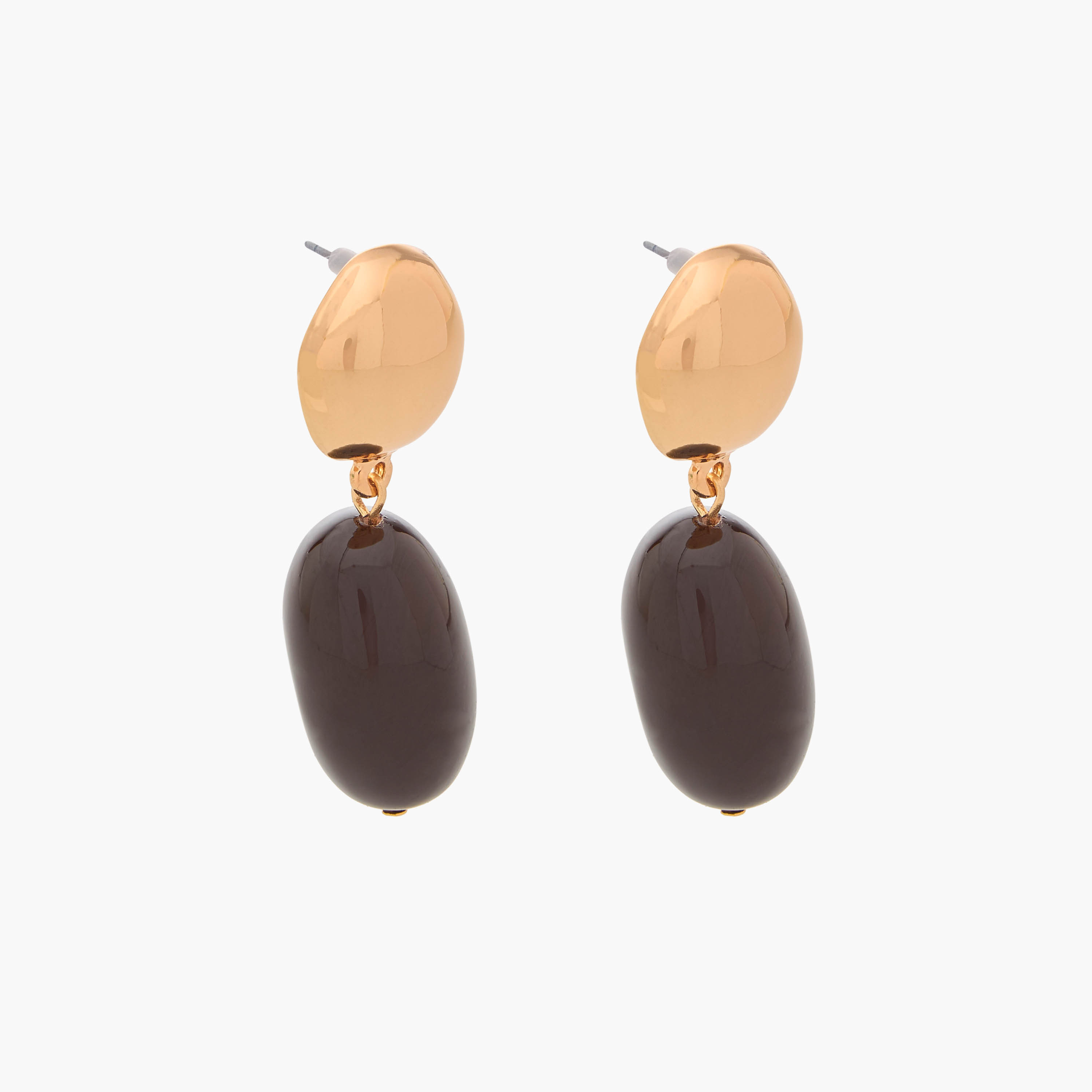 Gold Tone Resin Accent Drop Earrings with Pushback Closure-women-watchesandjewellery-jewellery-earrings-image-2