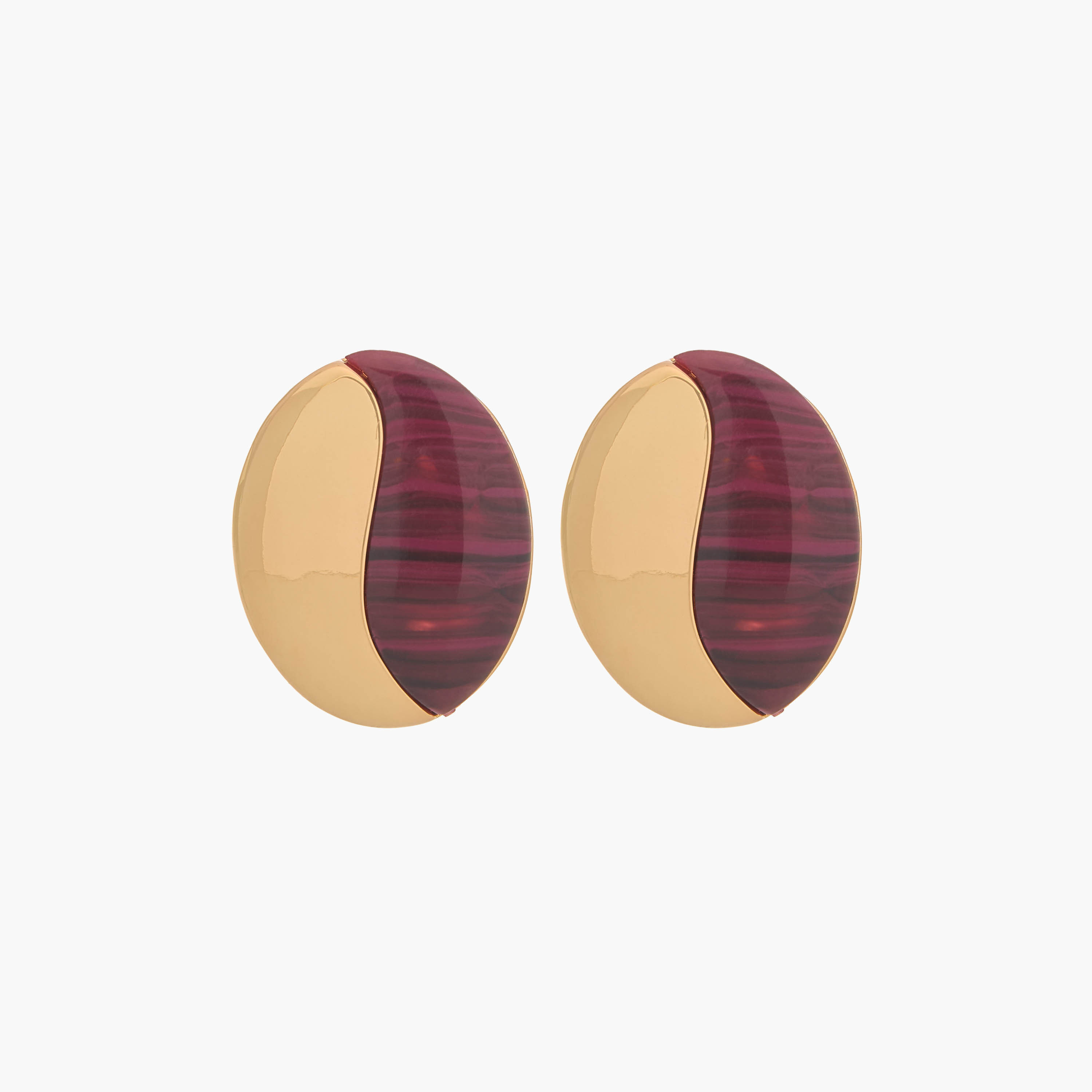Gold Tone Resin Accent Stud Earrings with Pushback Closure-women-watchesandjewellery-jewellery-earrings-image-1