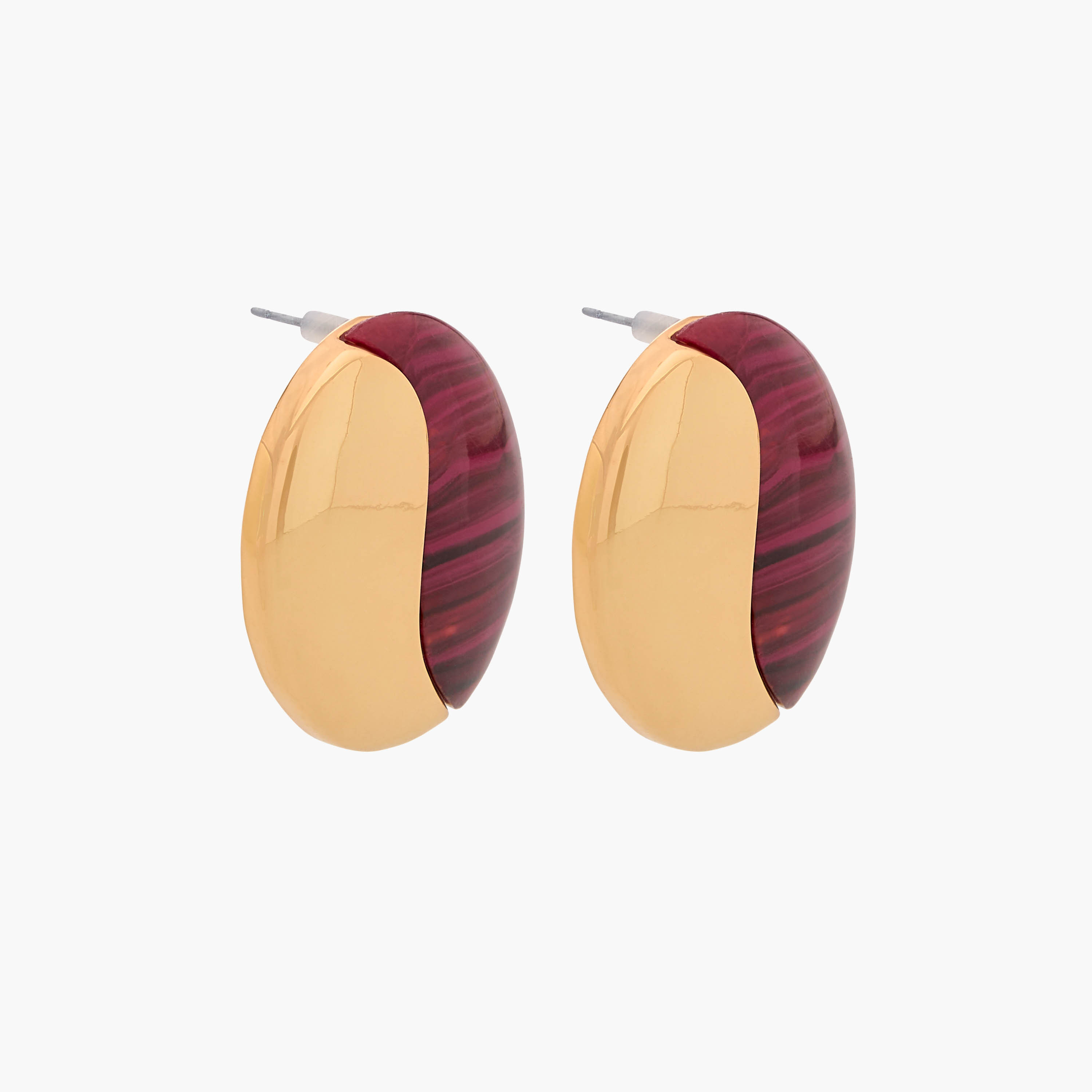 Gold Tone Resin Accent Stud Earrings with Pushback Closure-women-watchesandjewellery-jewellery-earrings-image-2