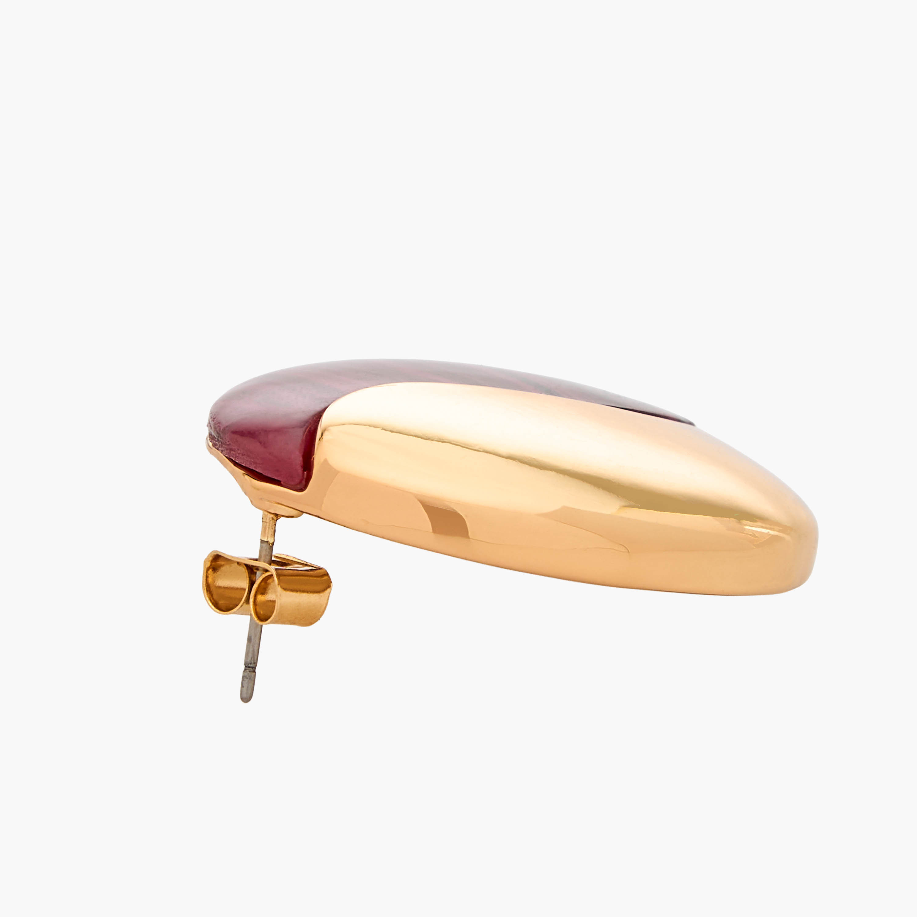 Gold Tone Resin Accent Stud Earrings with Pushback Closure-women-watchesandjewellery-jewellery-earrings-image-4