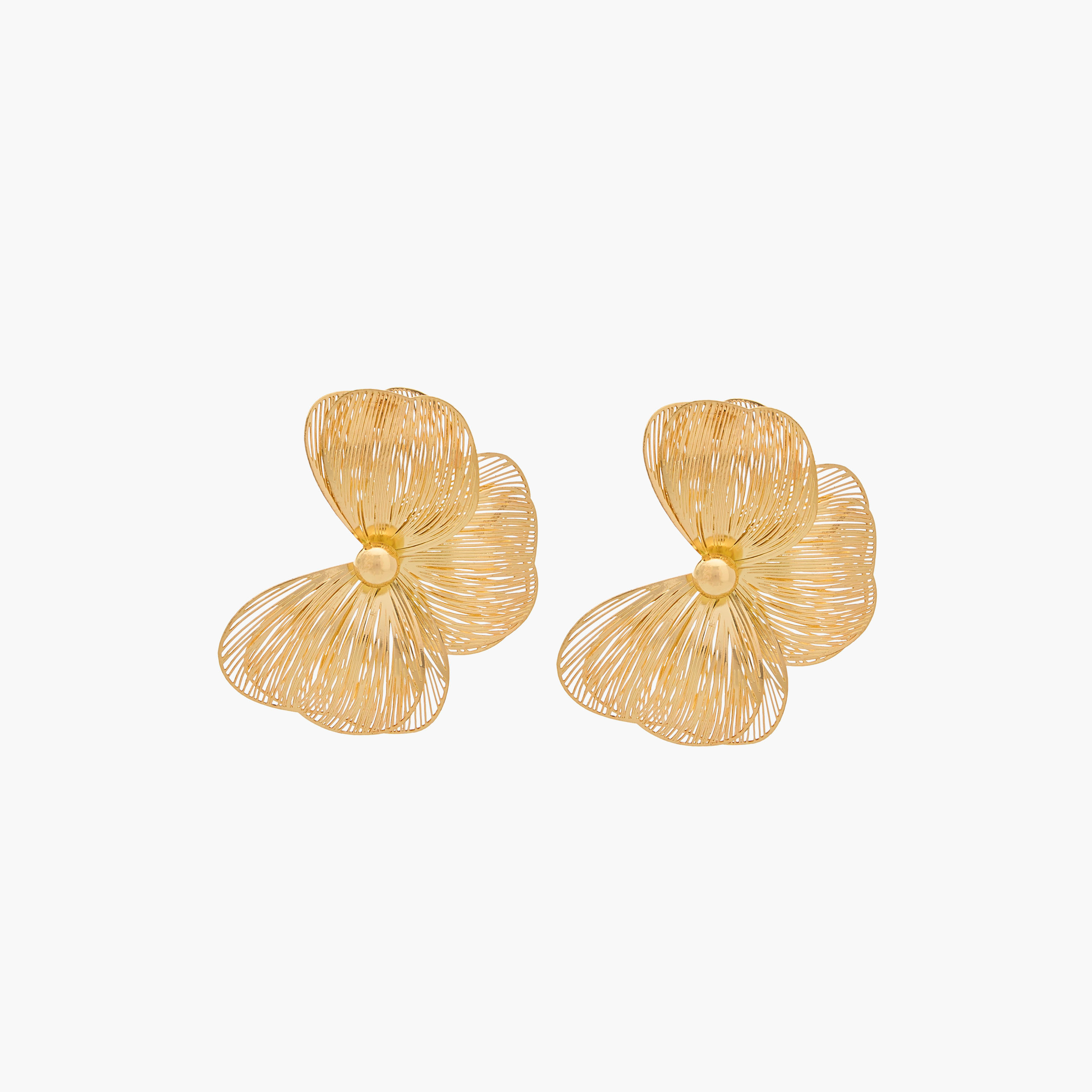 حلقان زهرة باللون الذهبي بمكبس إغلاق خلفي-women-watchesandjewellery-jewellery-earrings-image-1