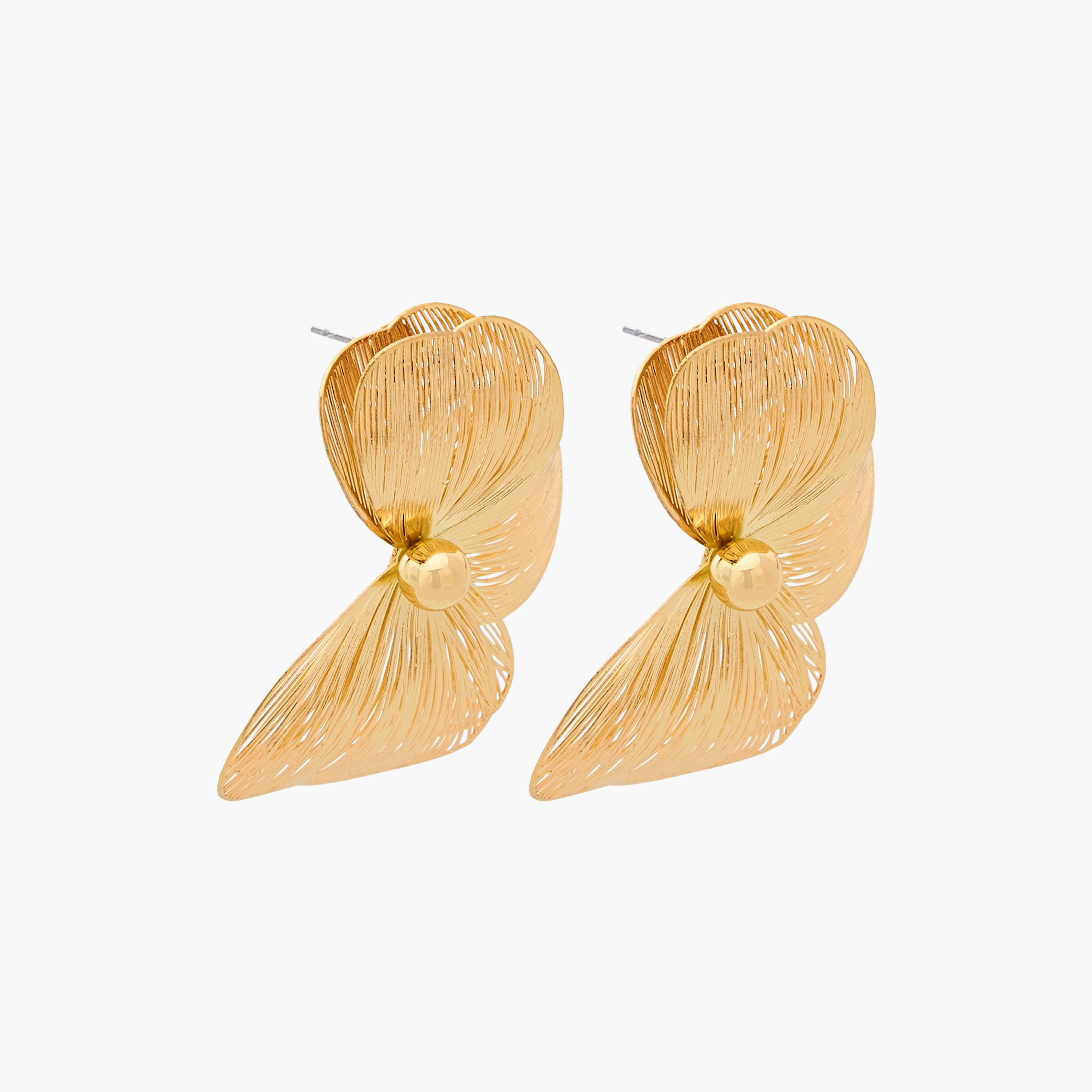 حلقان زهرة باللون الذهبي بمكبس إغلاق خلفي-women-watchesandjewellery-jewellery-earrings-image-2