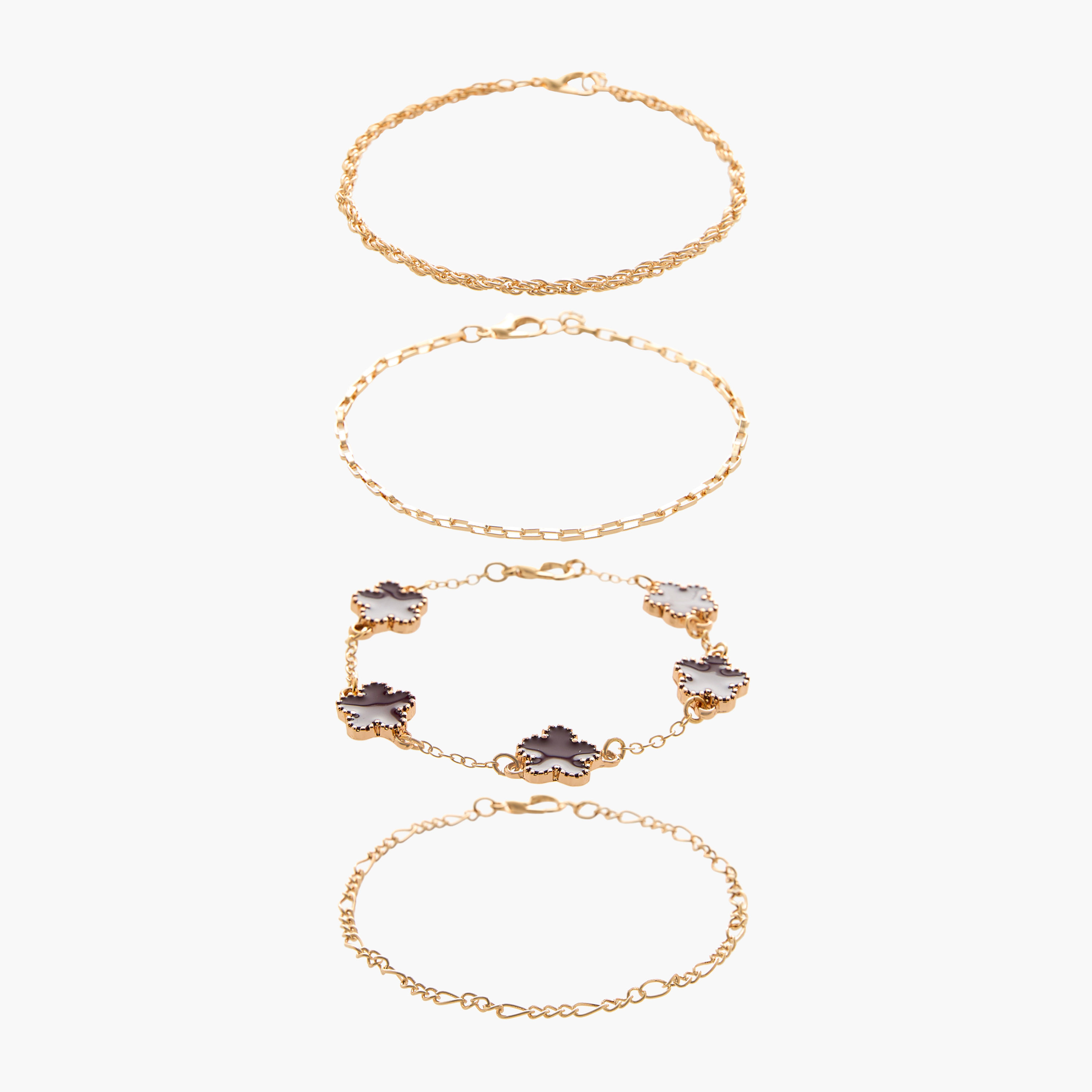 Pack of 4 Gold Tone Enamel Bracelet-women-watchesandjewellery-jewellery-banglesandbracelets-image-1