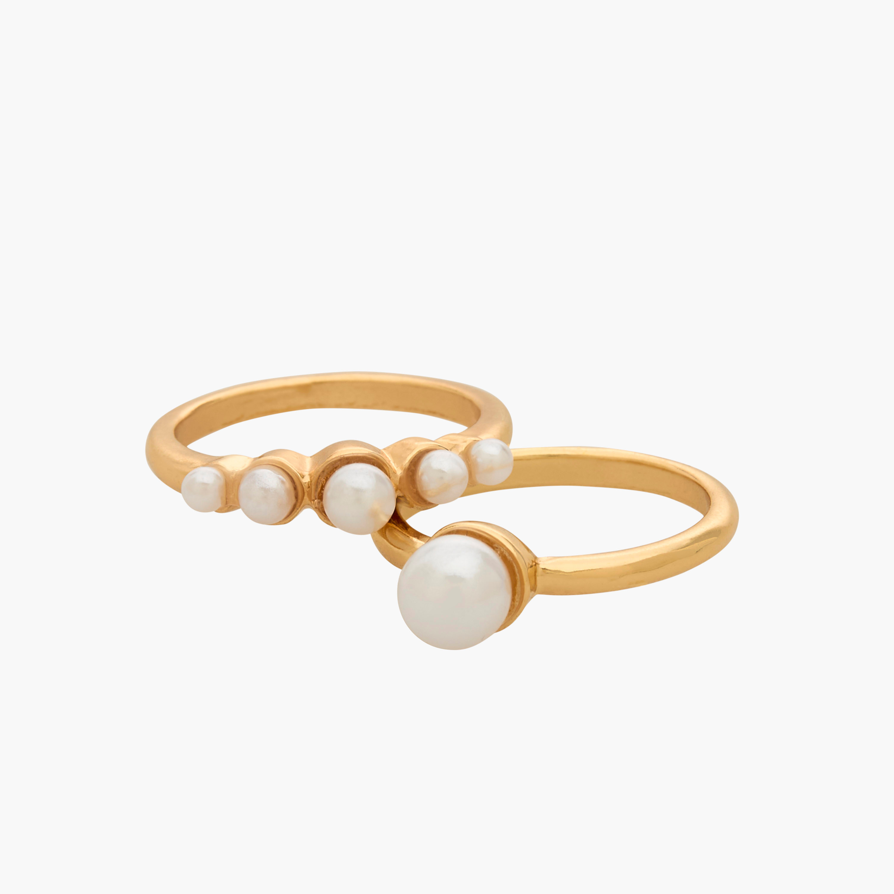 Set of 8 - Gold Tone Ring with Pearl Embellishment-women-watchesandjewellery-jewellery-rings-image-3