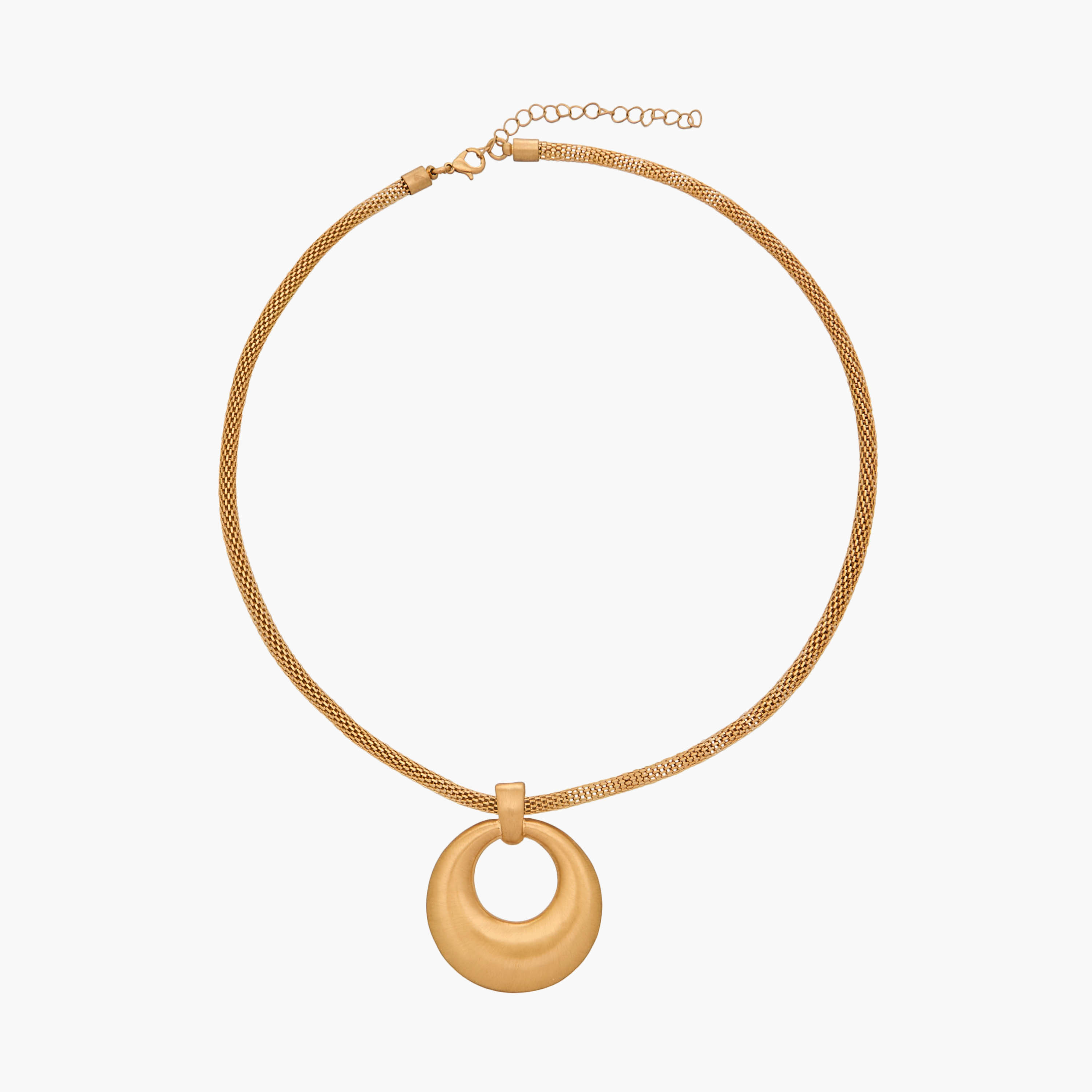 عقد ذهبي اللون بدلاية مستديرة-women-watchesandjewellery-jewellery-necklacesandpendants-image-1