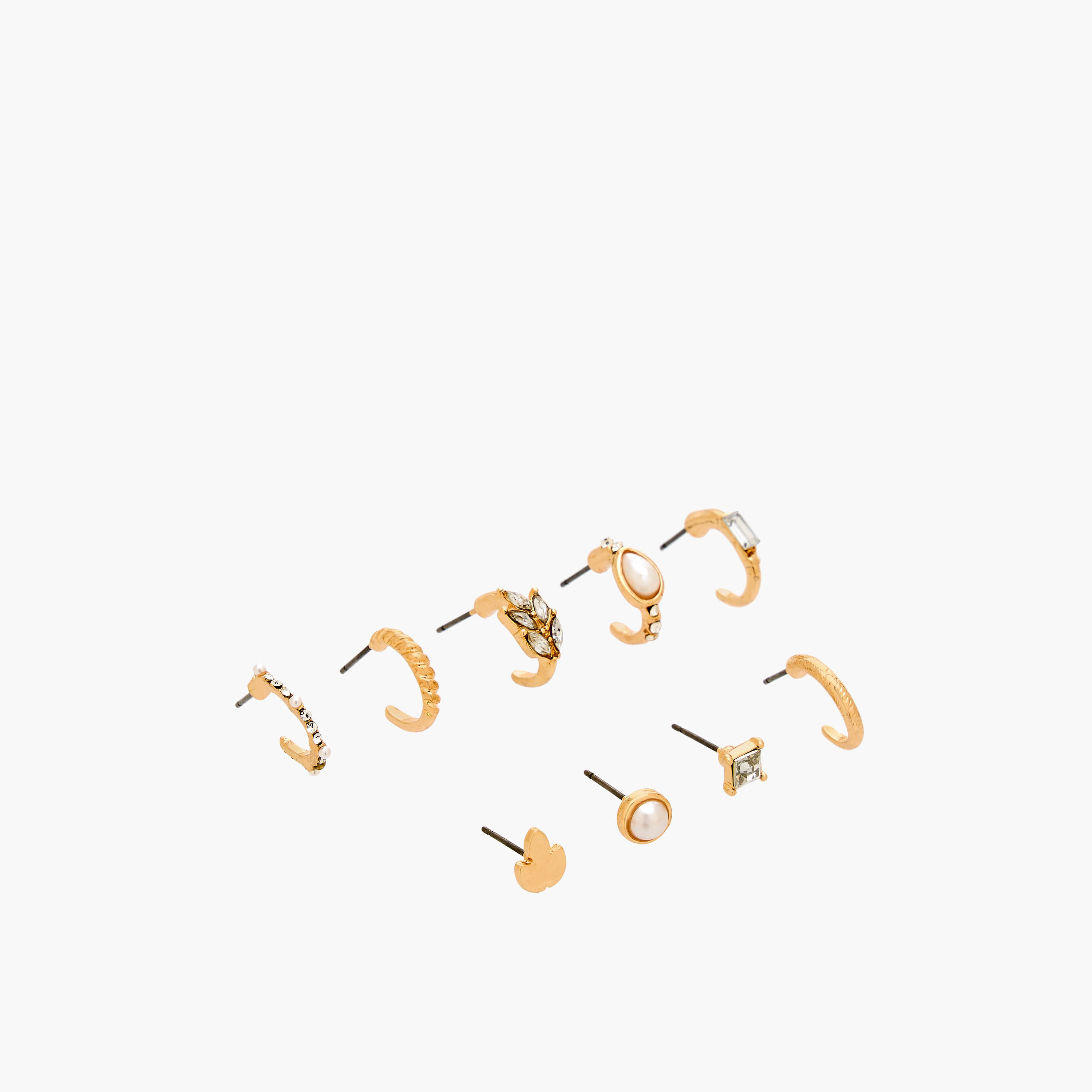 Gloo Pack of 9 Metallic Earrings with Pushback Closure-women-watchesandjewellery-jewellery-earrings-image-2