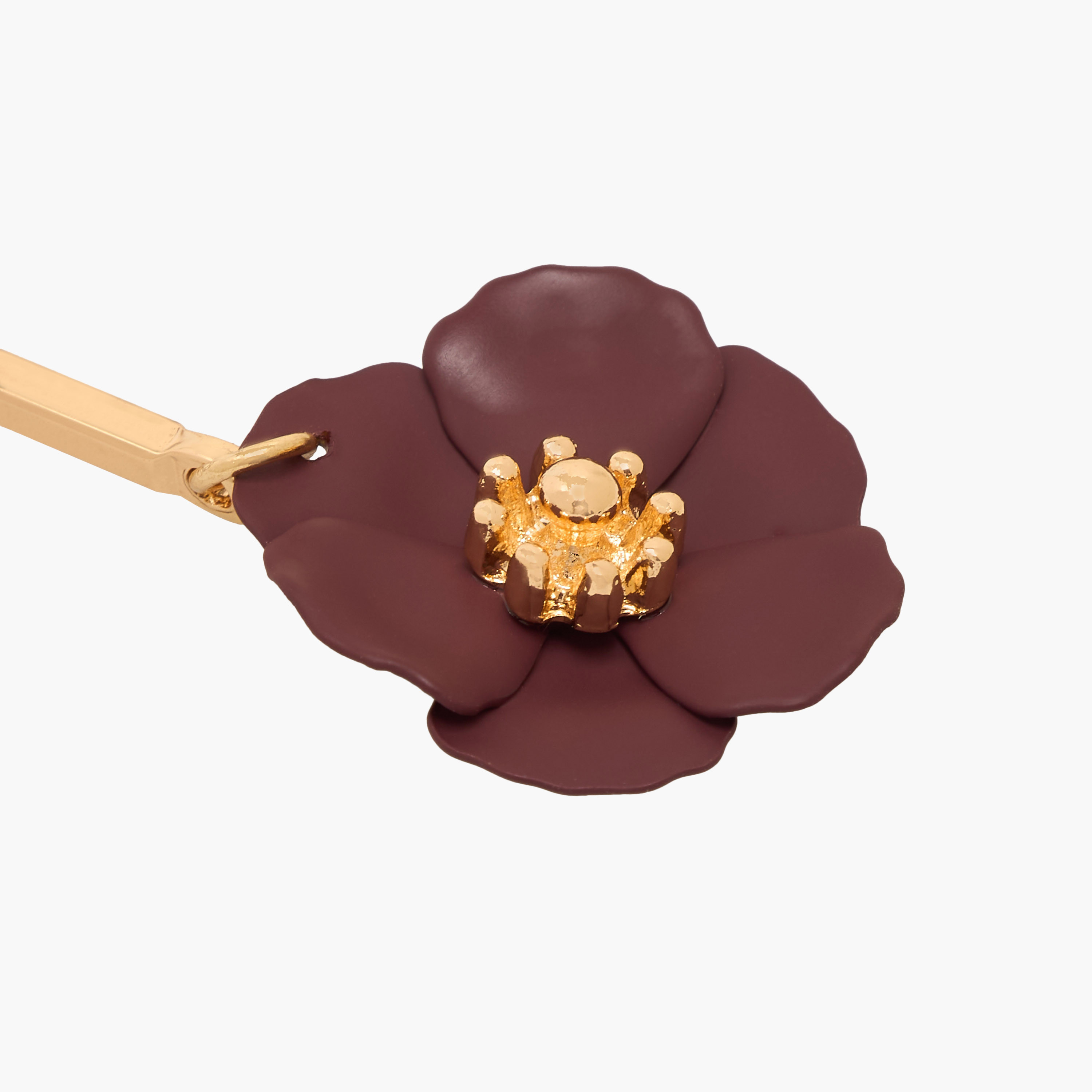 حلق ميتاليك متدلي بتصميم زهرة ومكبس إغلاق خلفي من جلو-women-watchesandjewellery-jewellery-earrings-image-4