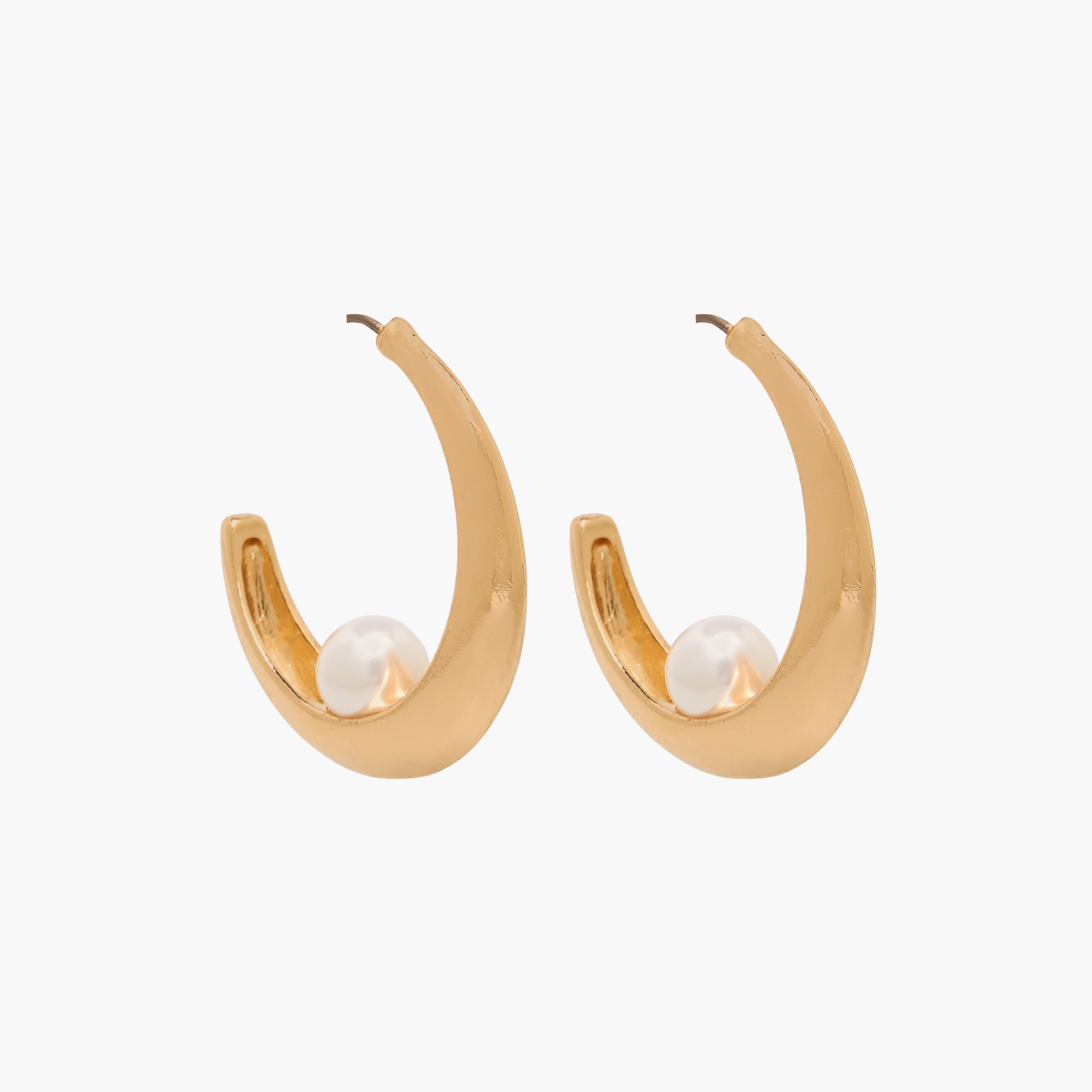 Gloo Metallic Hoop Earring with Pushback Closure-women-watchesandjewellery-jewellery-earrings-image-2