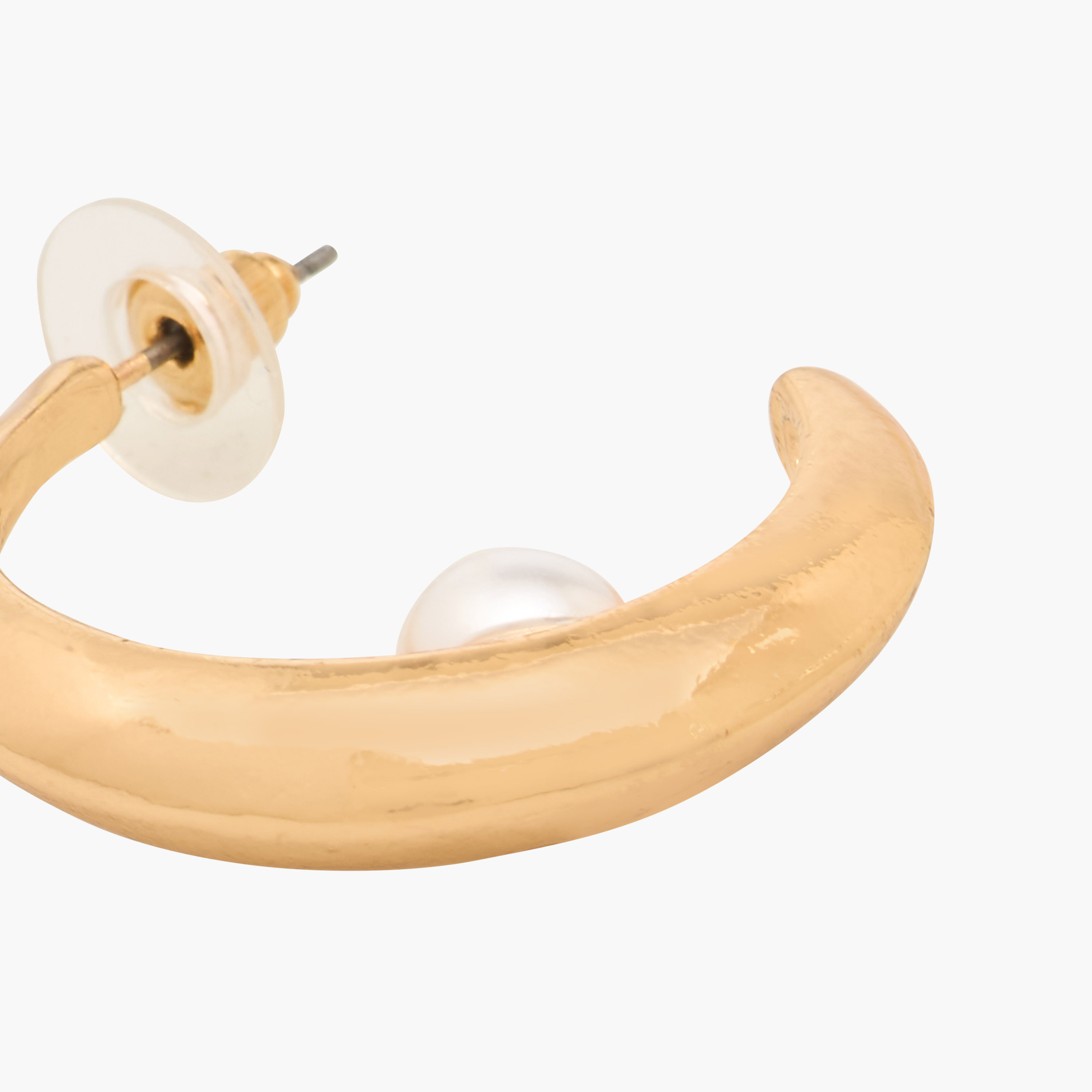 Gloo Metallic Hoop Earring with Pushback Closure-women-watchesandjewellery-jewellery-earrings-image-3