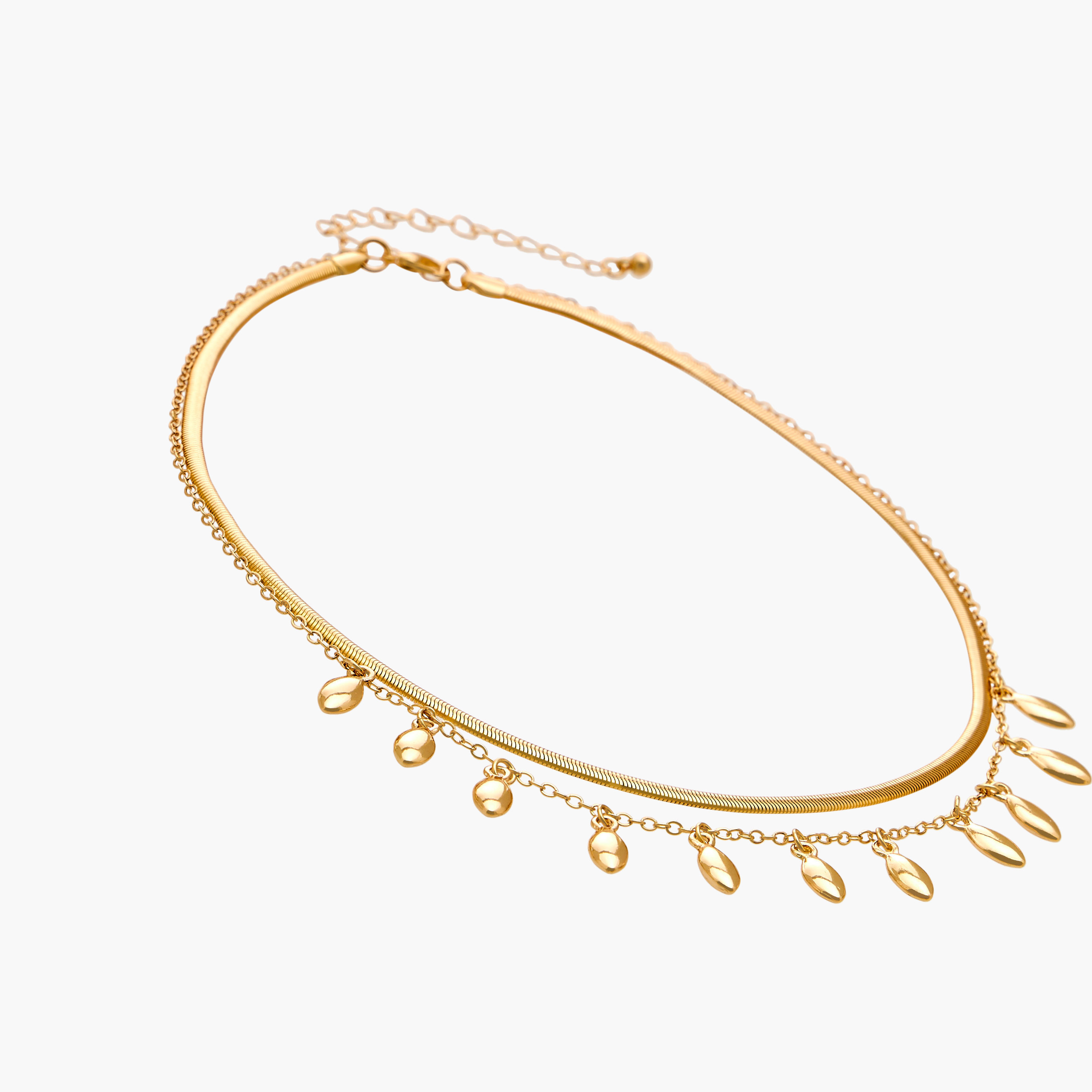 عقد ميتاليك متعدد الطبقات بدلايات دمعة من جلو-women-watchesandjewellery-jewellery-necklacesandpendants-image-2