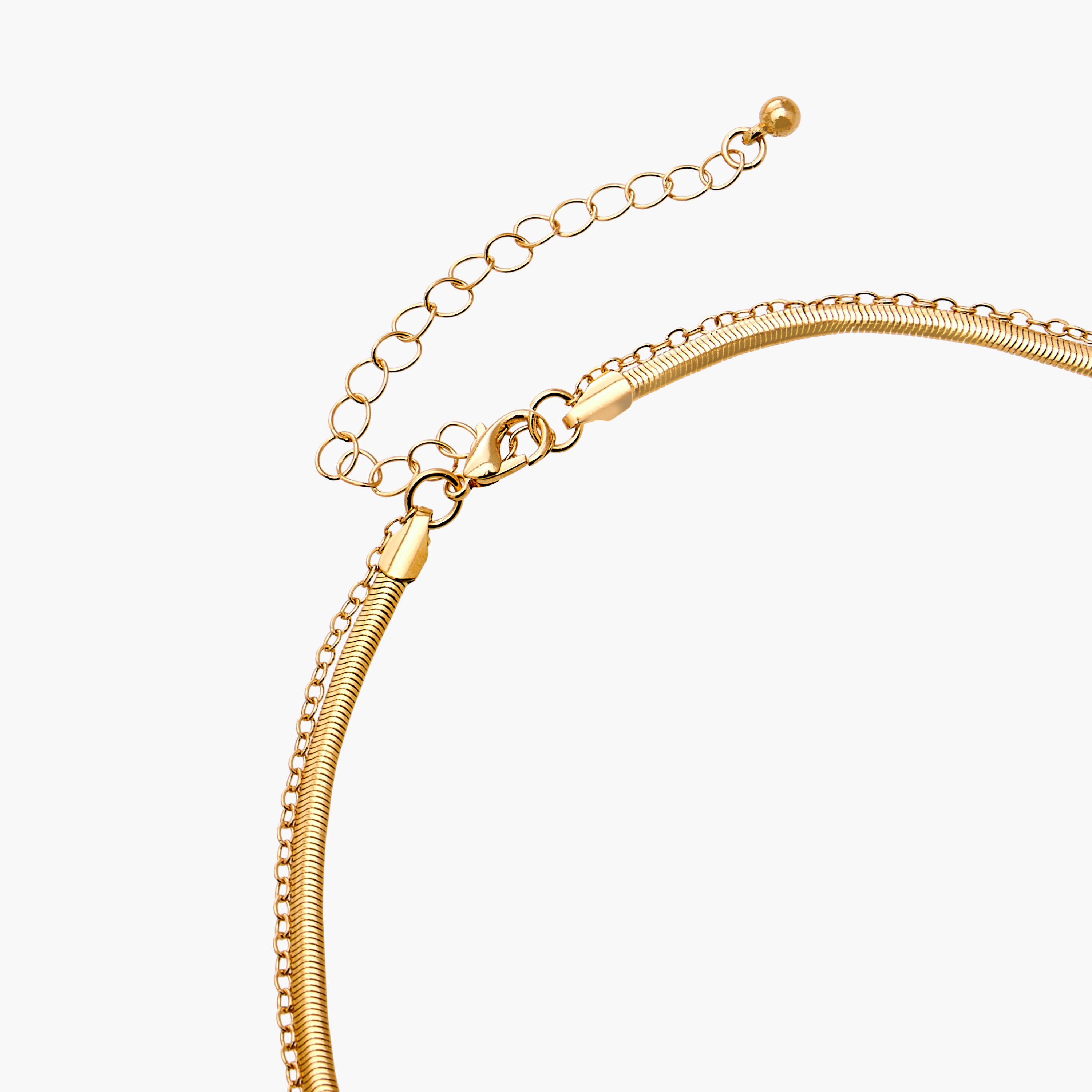 عقد ميتاليك متعدد الطبقات بدلايات دمعة من جلو-women-watchesandjewellery-jewellery-necklacesandpendants-image-4