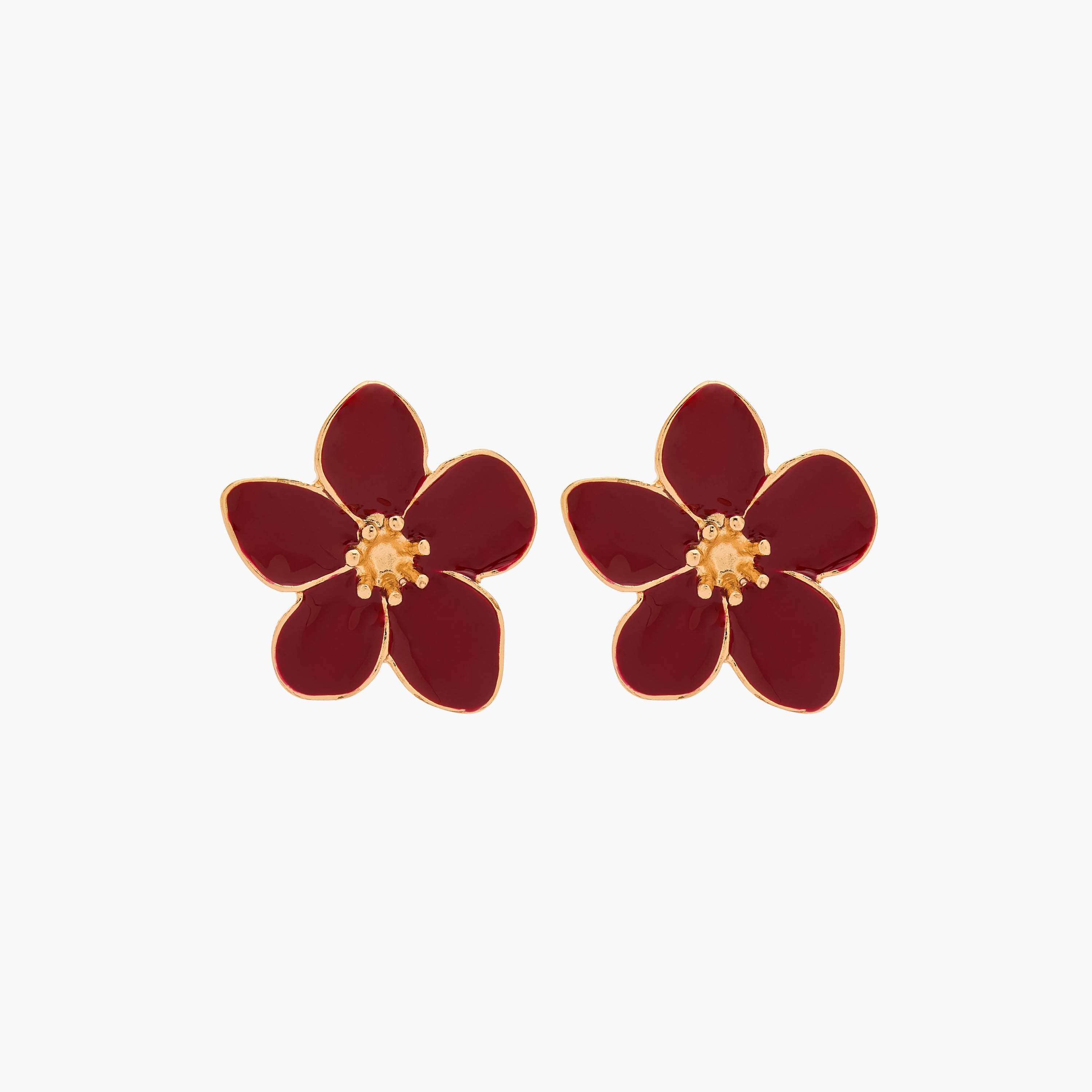 حلقان دبوس بلون ذهبي وتصميم أزهار ومكبس إغلاق خلفي من جلو-women-watchesandjewellery-jewellery-earrings-image-1